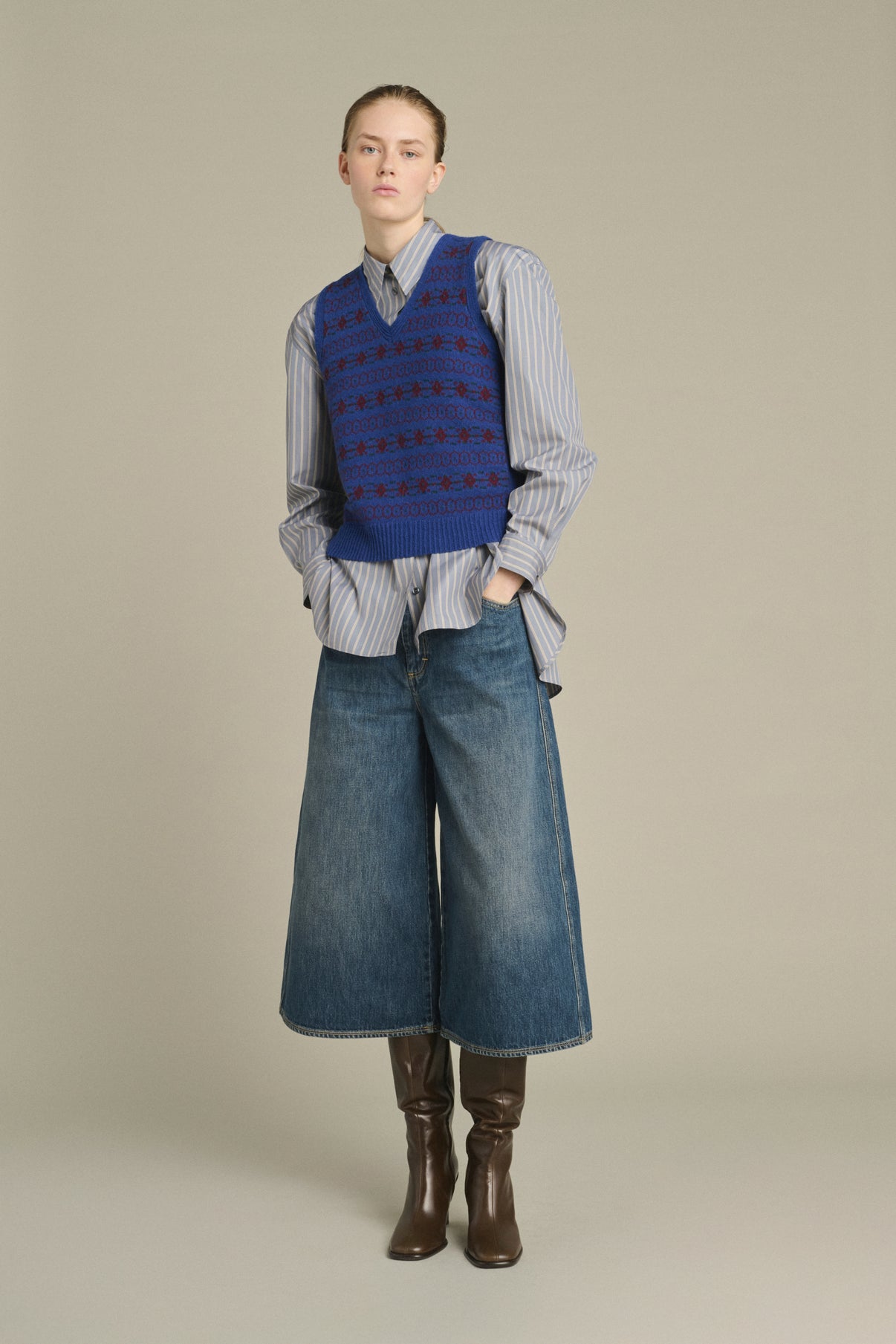 Pull Ileana - Multico Violet - Laine Mérinos - Femme vue 1