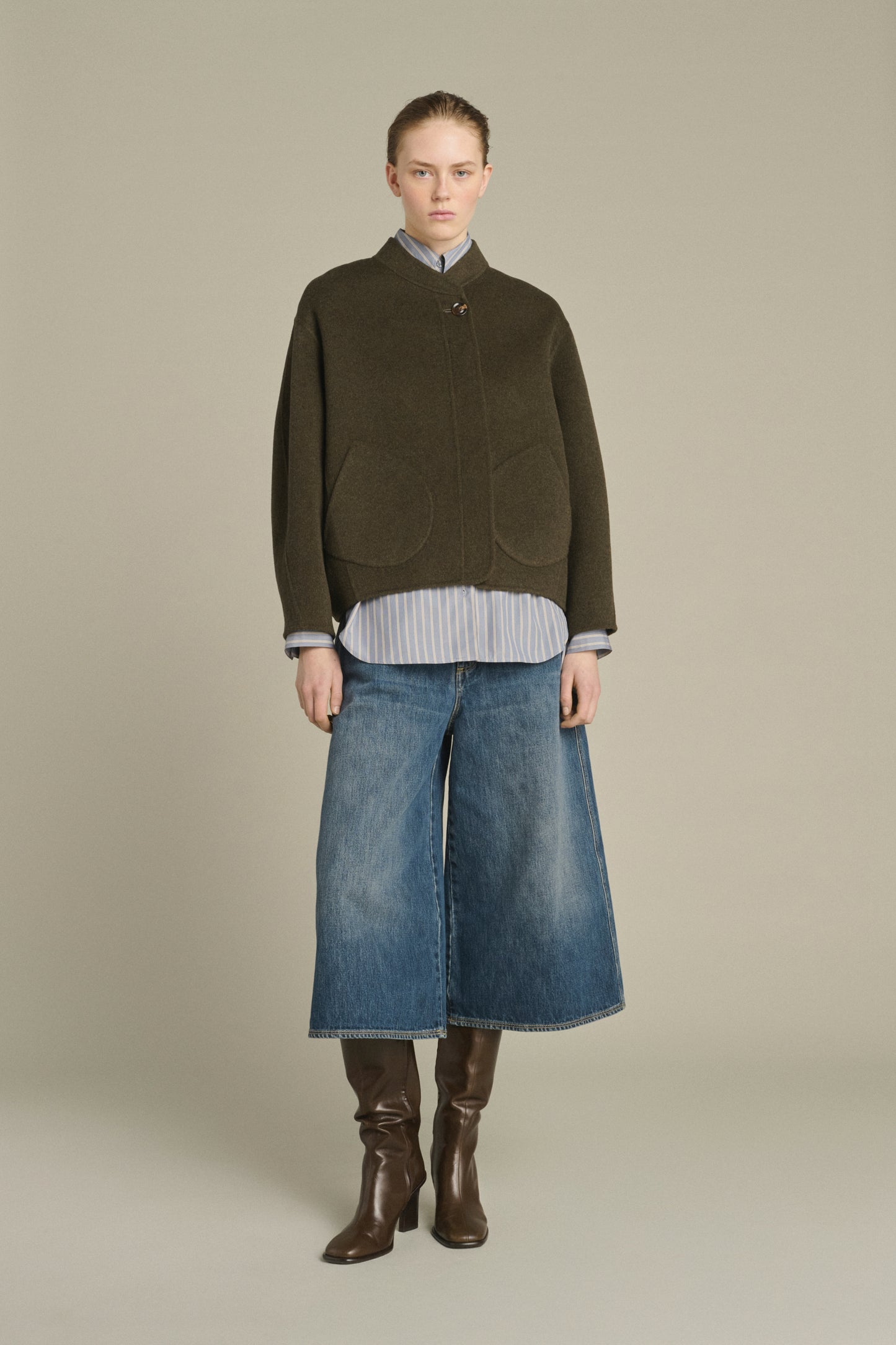 Manteau Windsor - Kaki Chiné - Laine - Femme