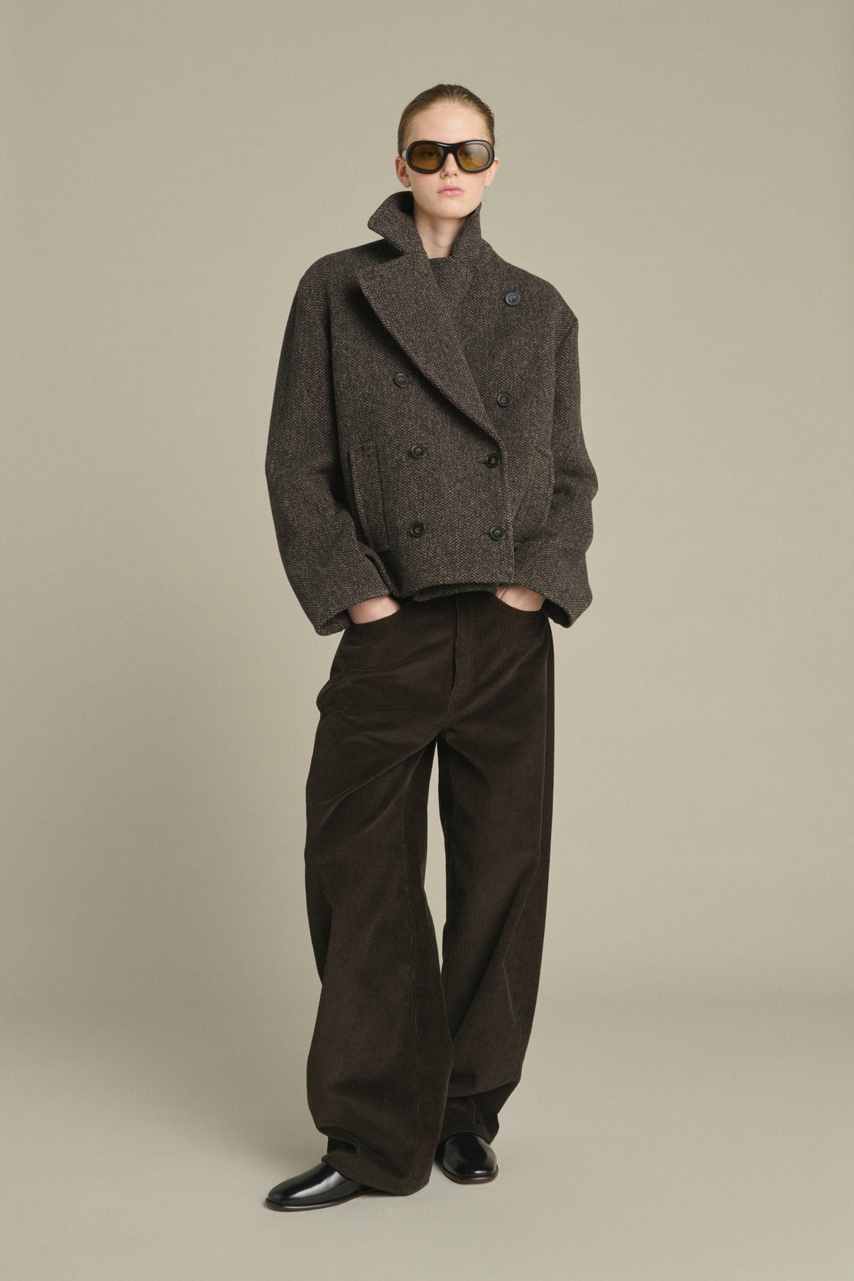 Manteau Joseph - Marron/Noir - Laine - Femme vue 1
