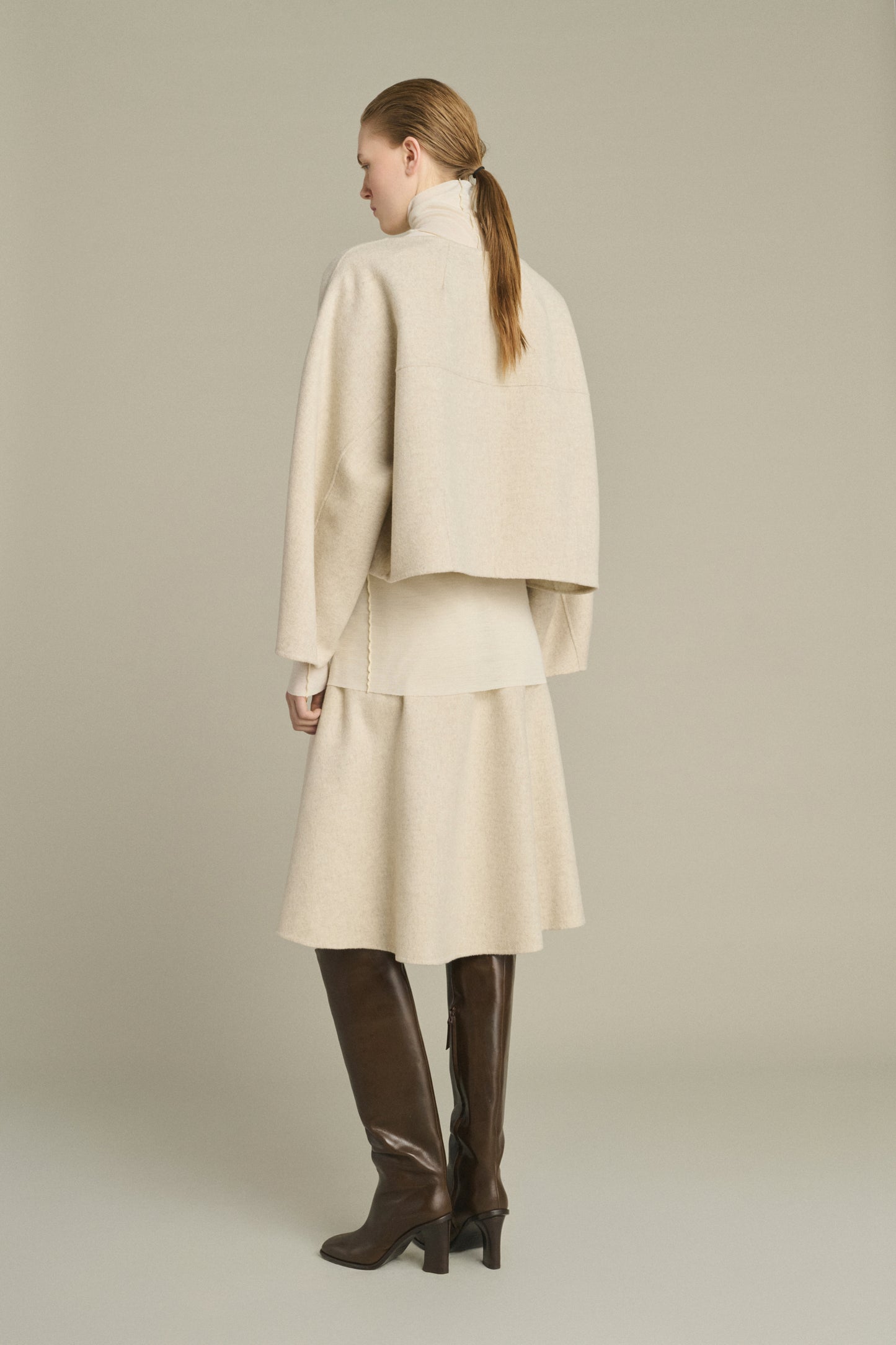 Jupe Kelya - Écru/Gris - Laine - Femme