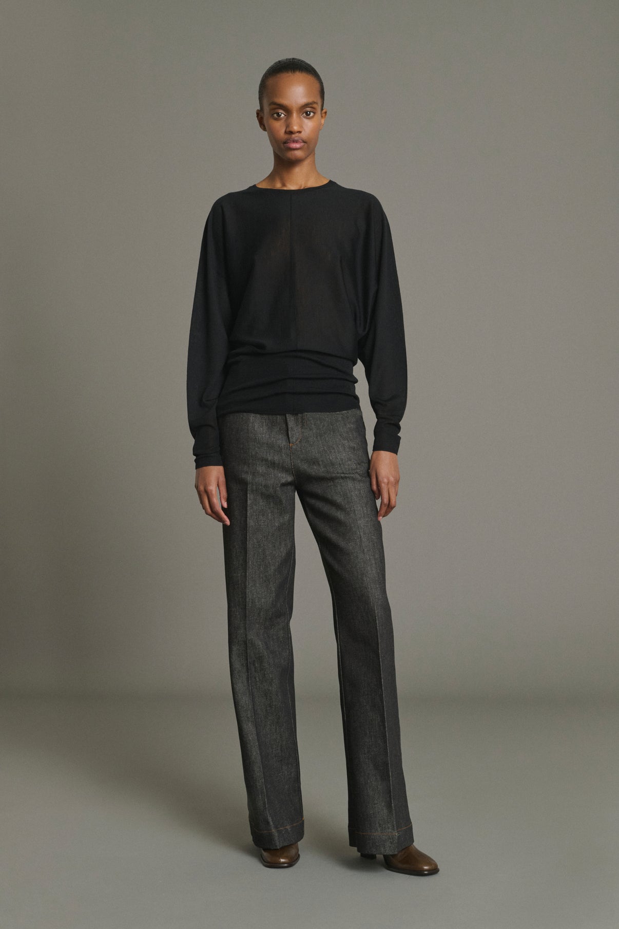 Jean California - Denim Brut Noir Évasé Femme - Soeur vue 5