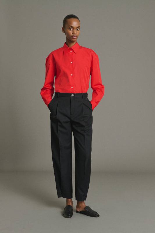 Pantalon Felix - Noir Laine à Pinces Femme - Soeur