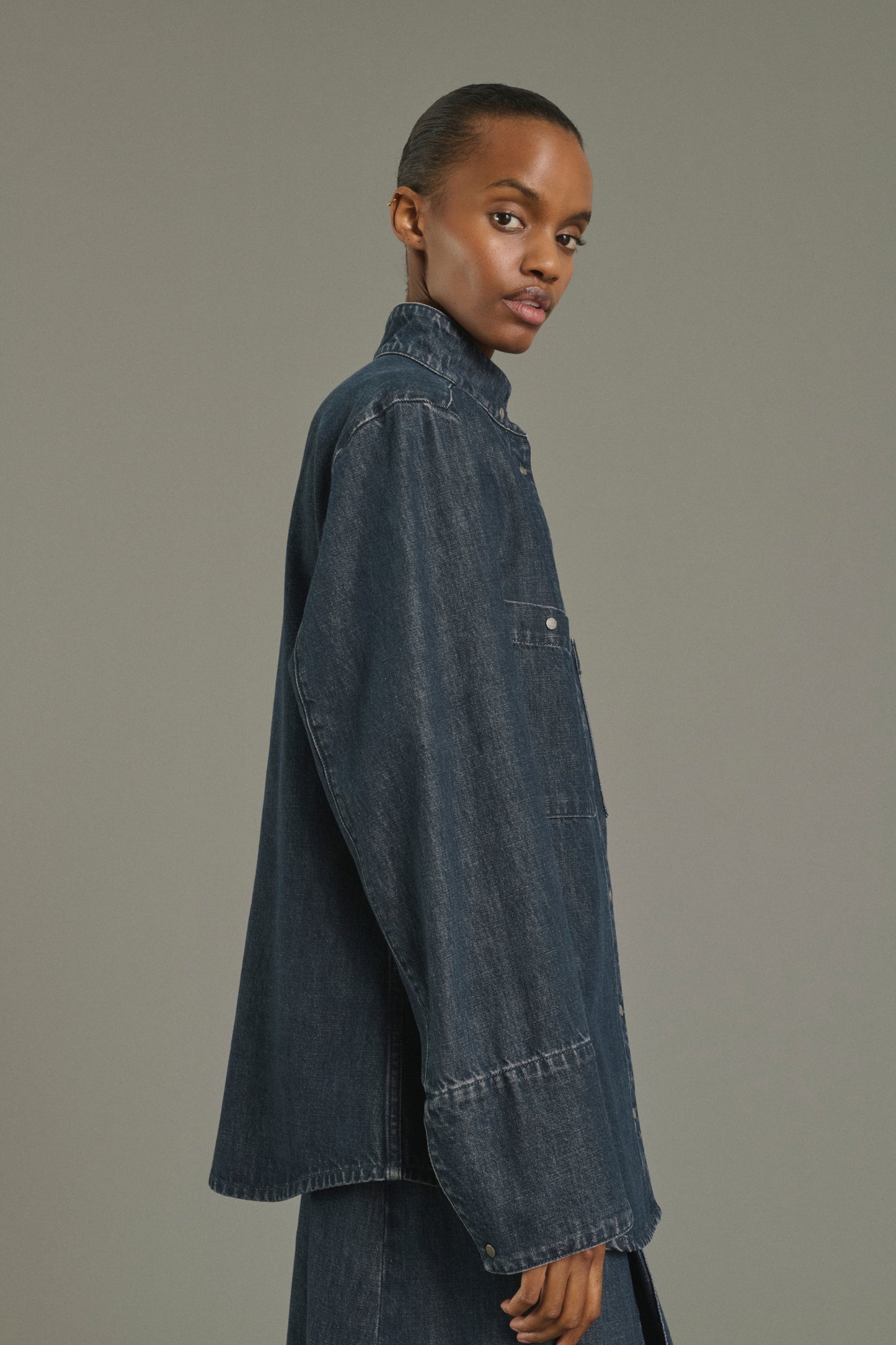 Chemise Leslie - Bleu Gris - Coton - Femme