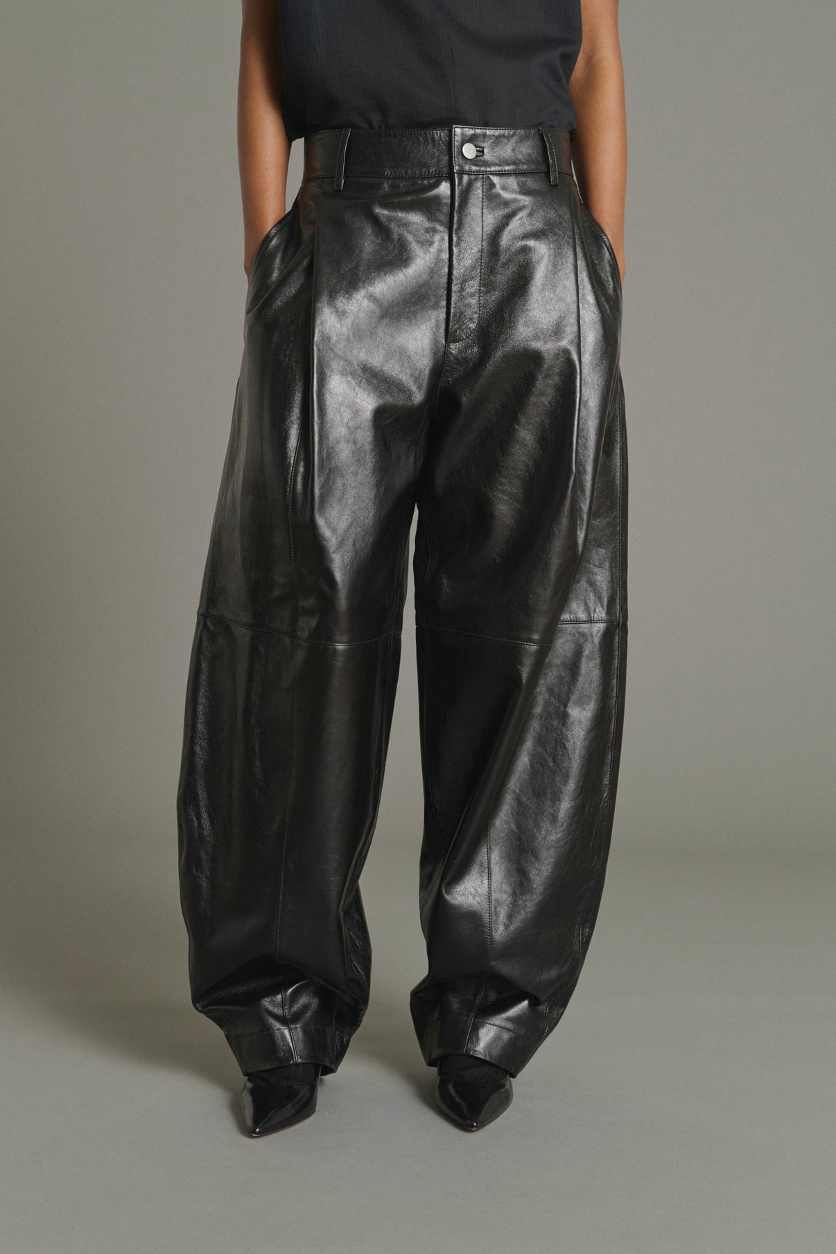 Pantalon Julien - Noir - Cuir - Femme vue 3