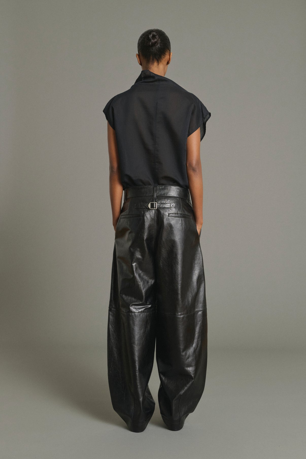 Pantalon Julien - Noir - Cuir - Femme vue 2