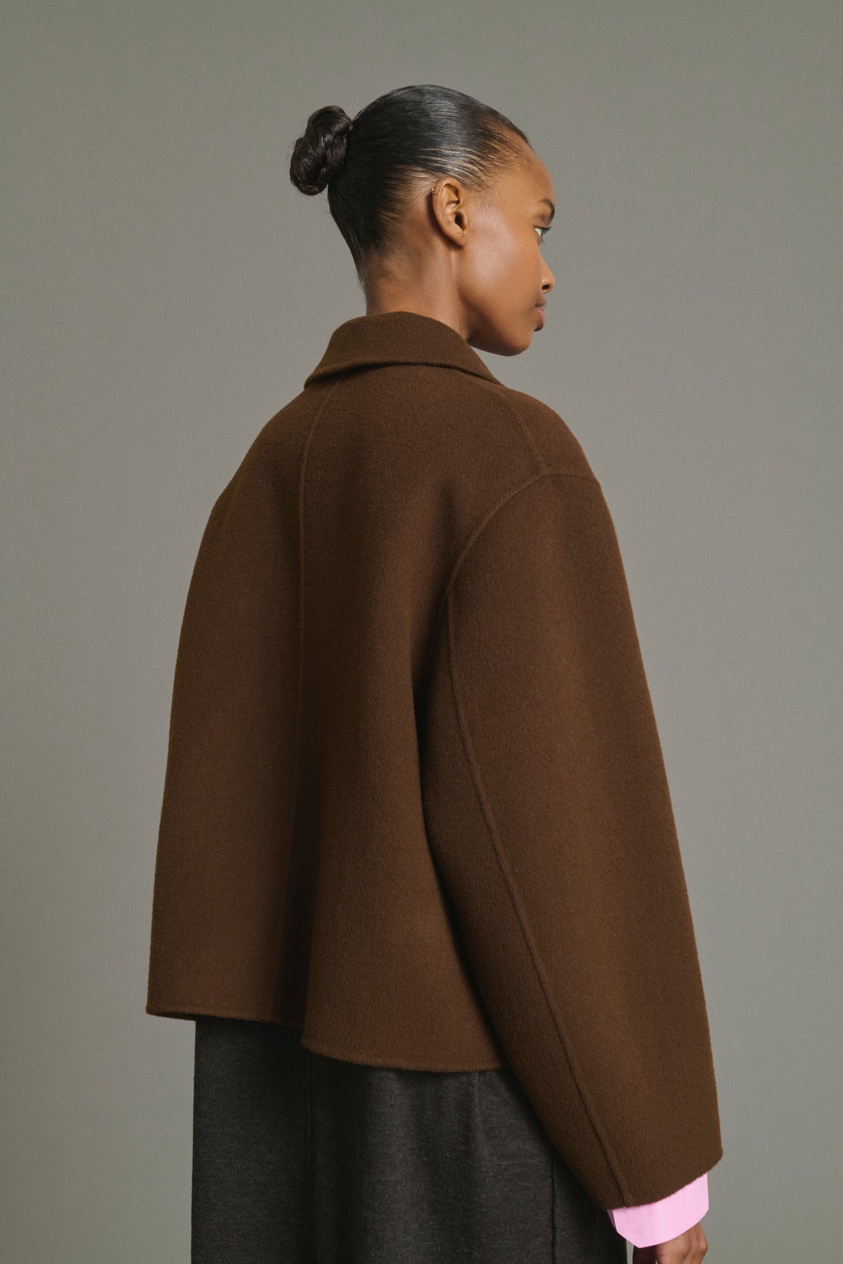 Manteau Gyoda - Chocolat - Laine - Femme vue 4