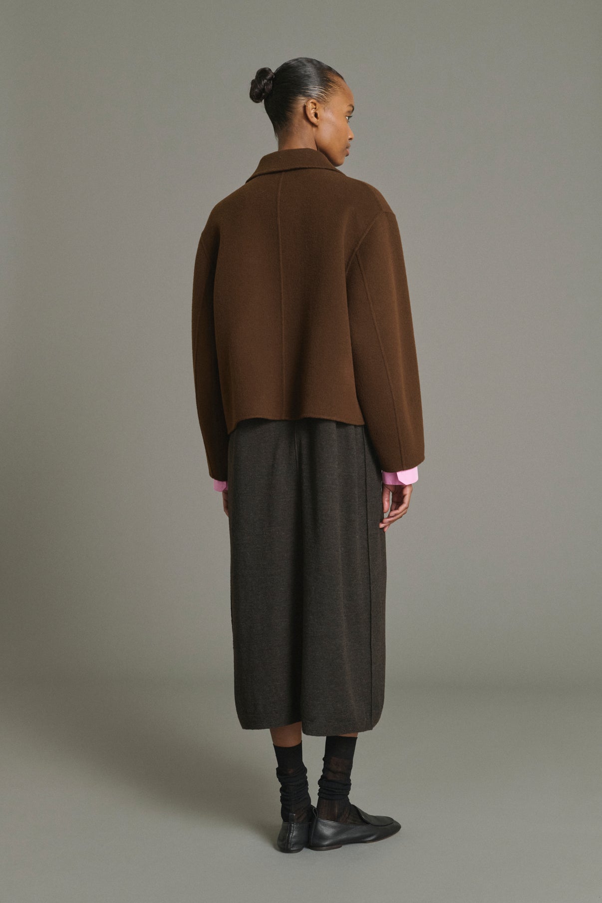 Manteau Gyoda - Chocolat - Laine - Femme vue 2