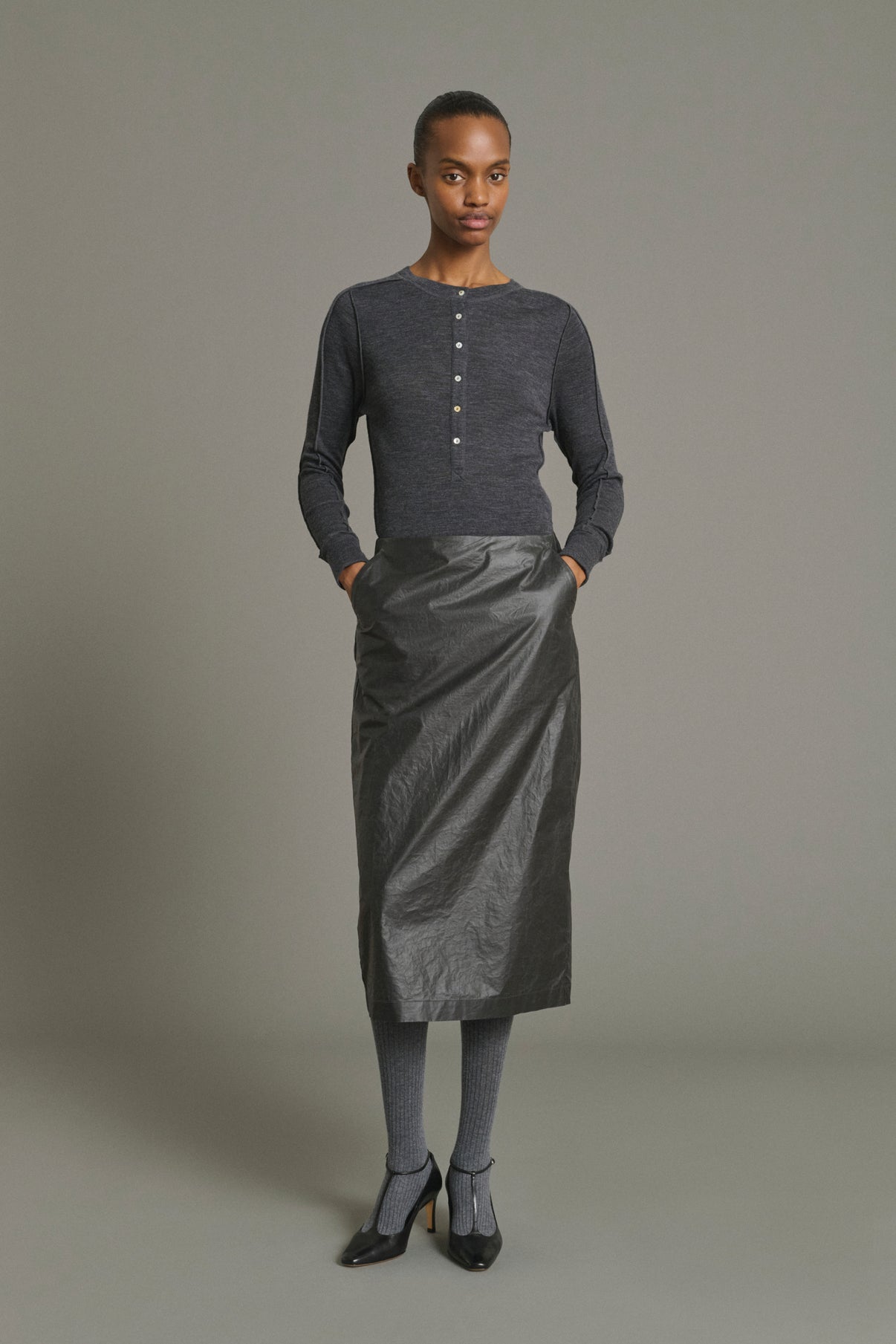 Tee-Shirt Laos - Gris Anthracite - Laine - Femme vue 1