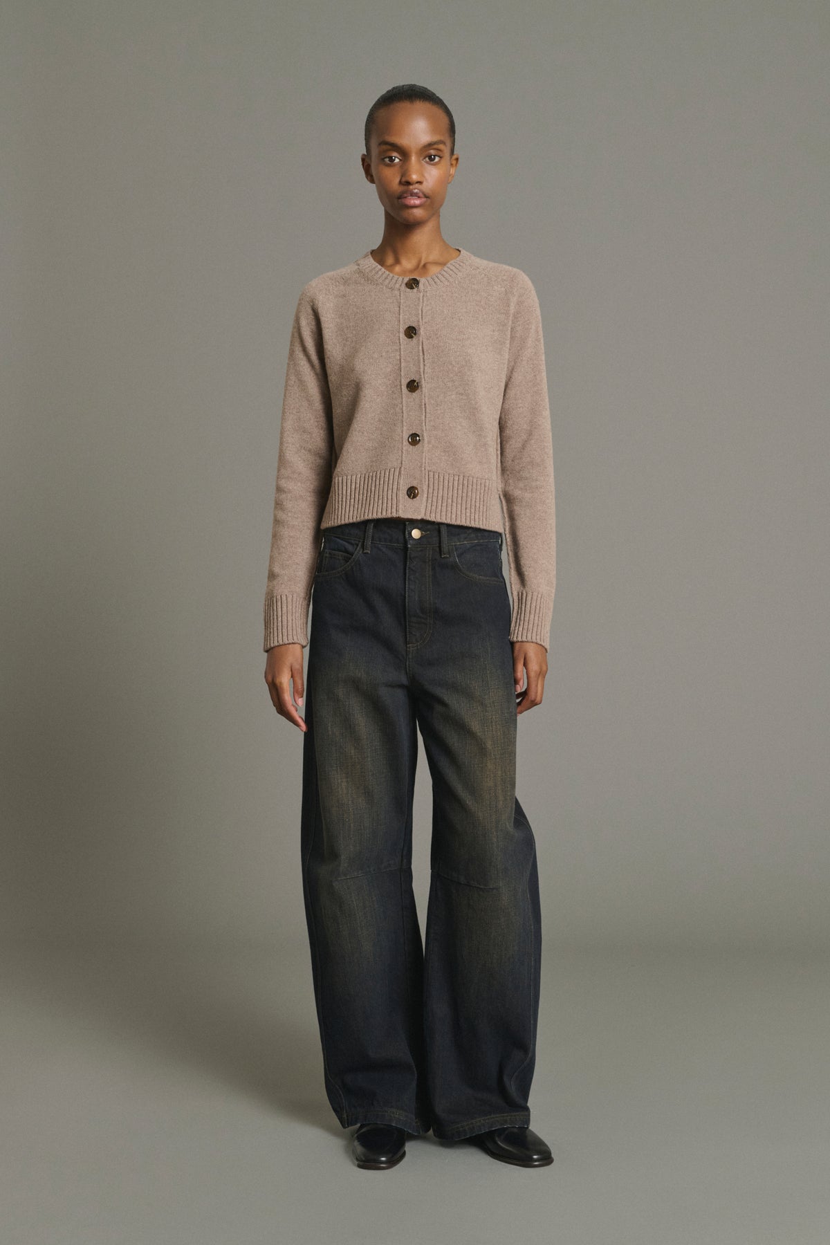 Cardigan Virginia - Beige Chiné - Laine Mérinos - Femme vue 3