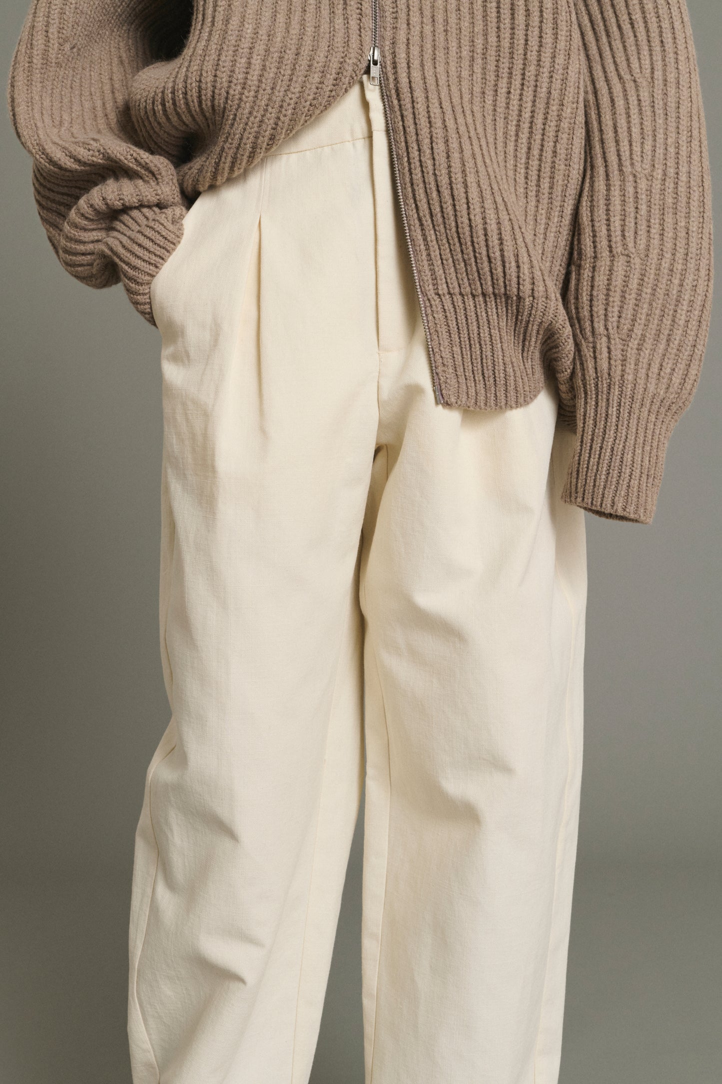 Pantalon Baptiste - Écru - Coton - Femme