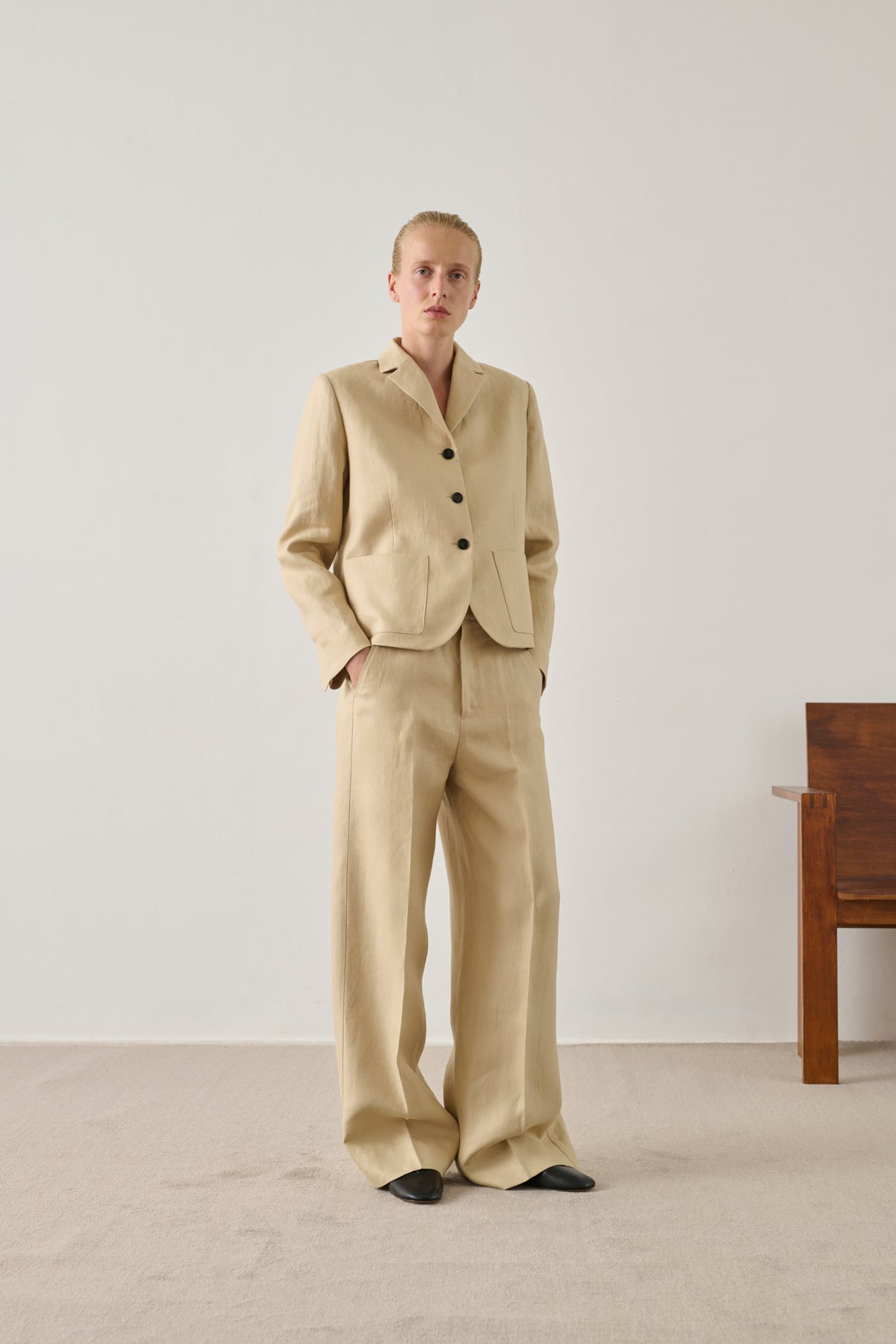 Veste Hespera - Beige Poudre - Lin - Femme vue 3