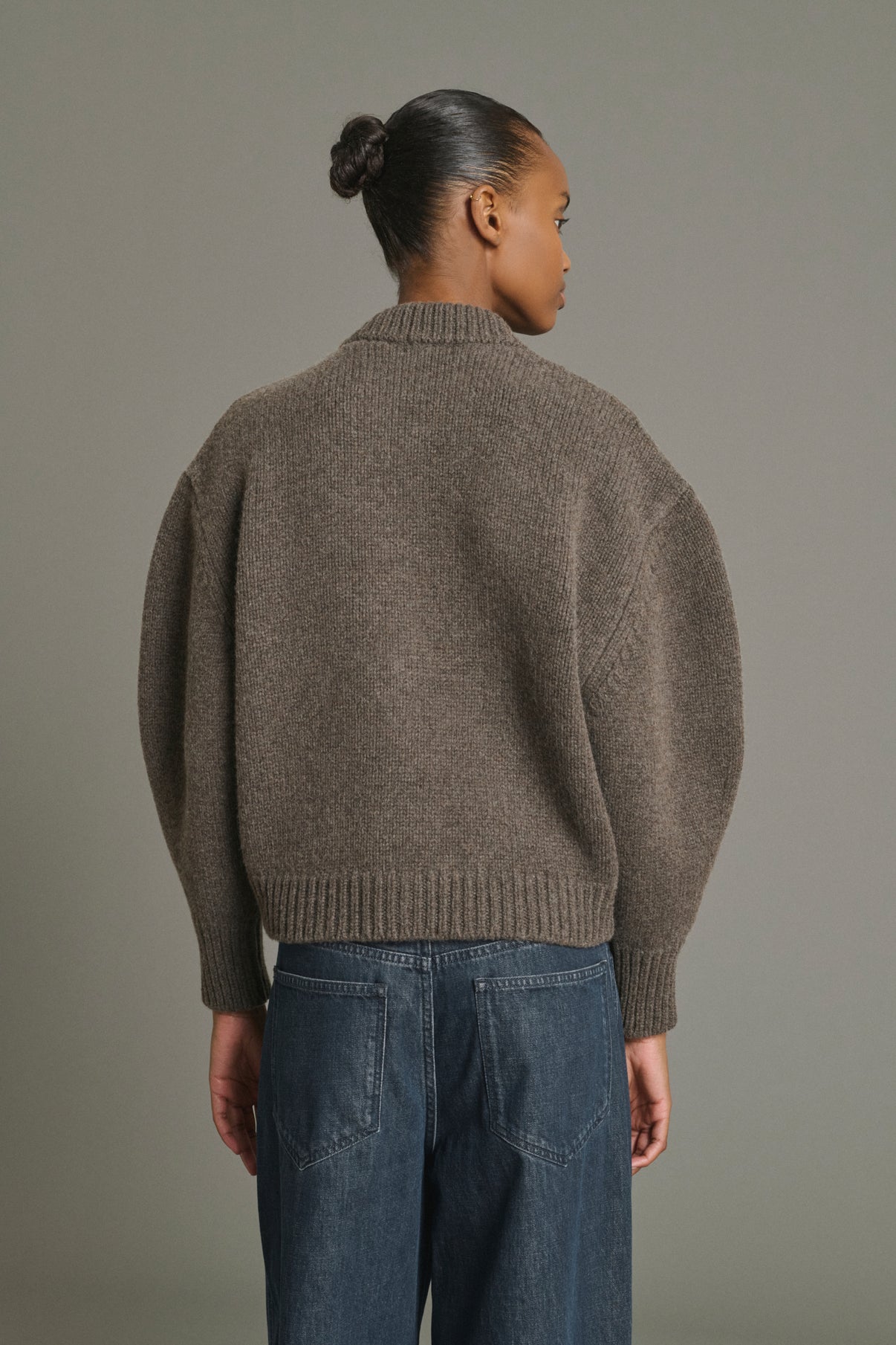 Cardigan Leonard - Marron Glacé - Laine Mérinos - Femme vue 2