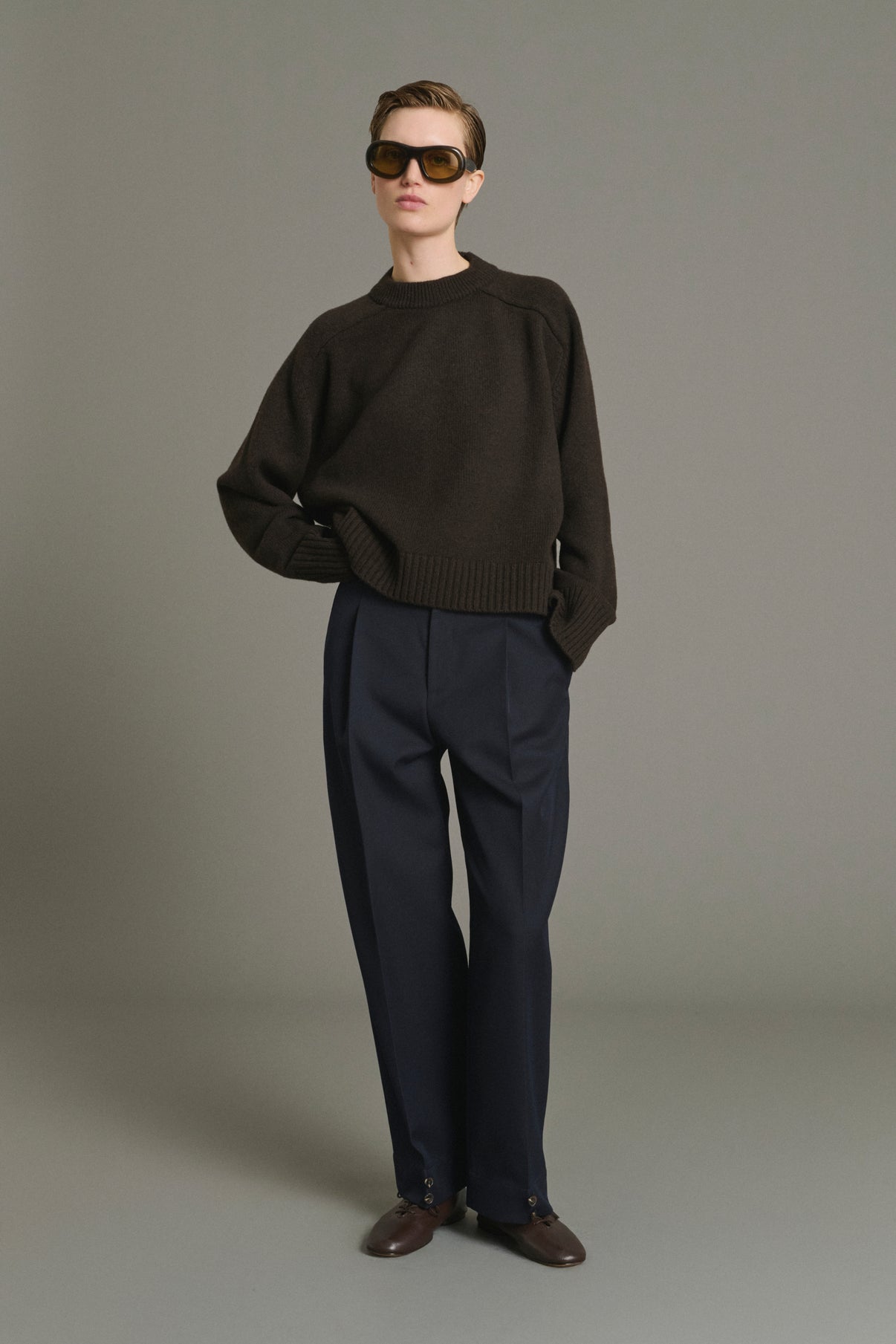 Pull Will - Chocolat - Laine Mérinos - Femme vue 1