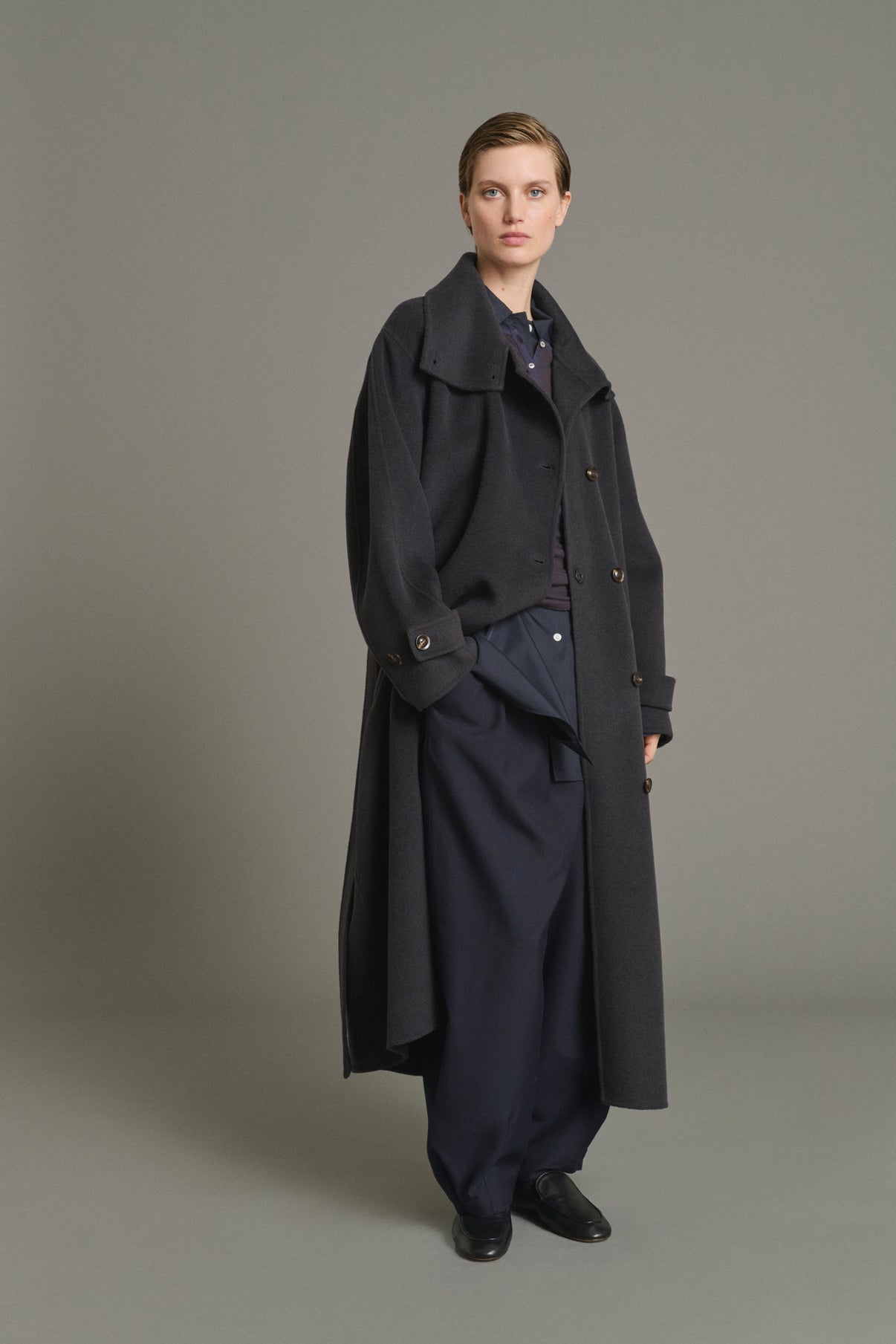 Manteau James - Charbon - Laine - Femme vue 1