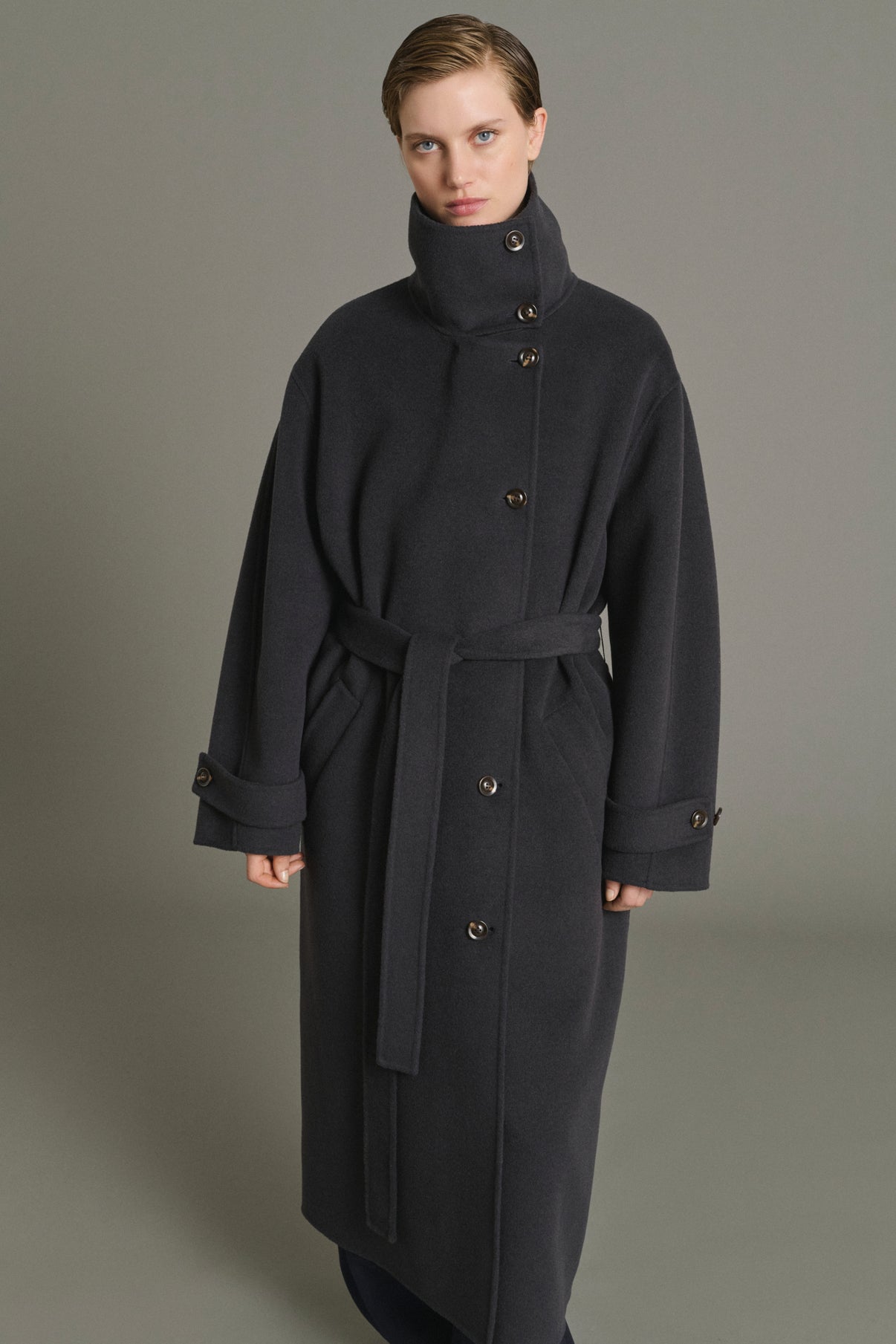 Manteau James - Charbon - Laine - Femme vue 3