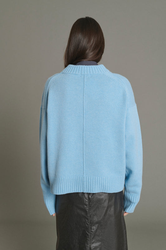 Pull Julie - Bleu Clair - Laine Mérinos - Femme