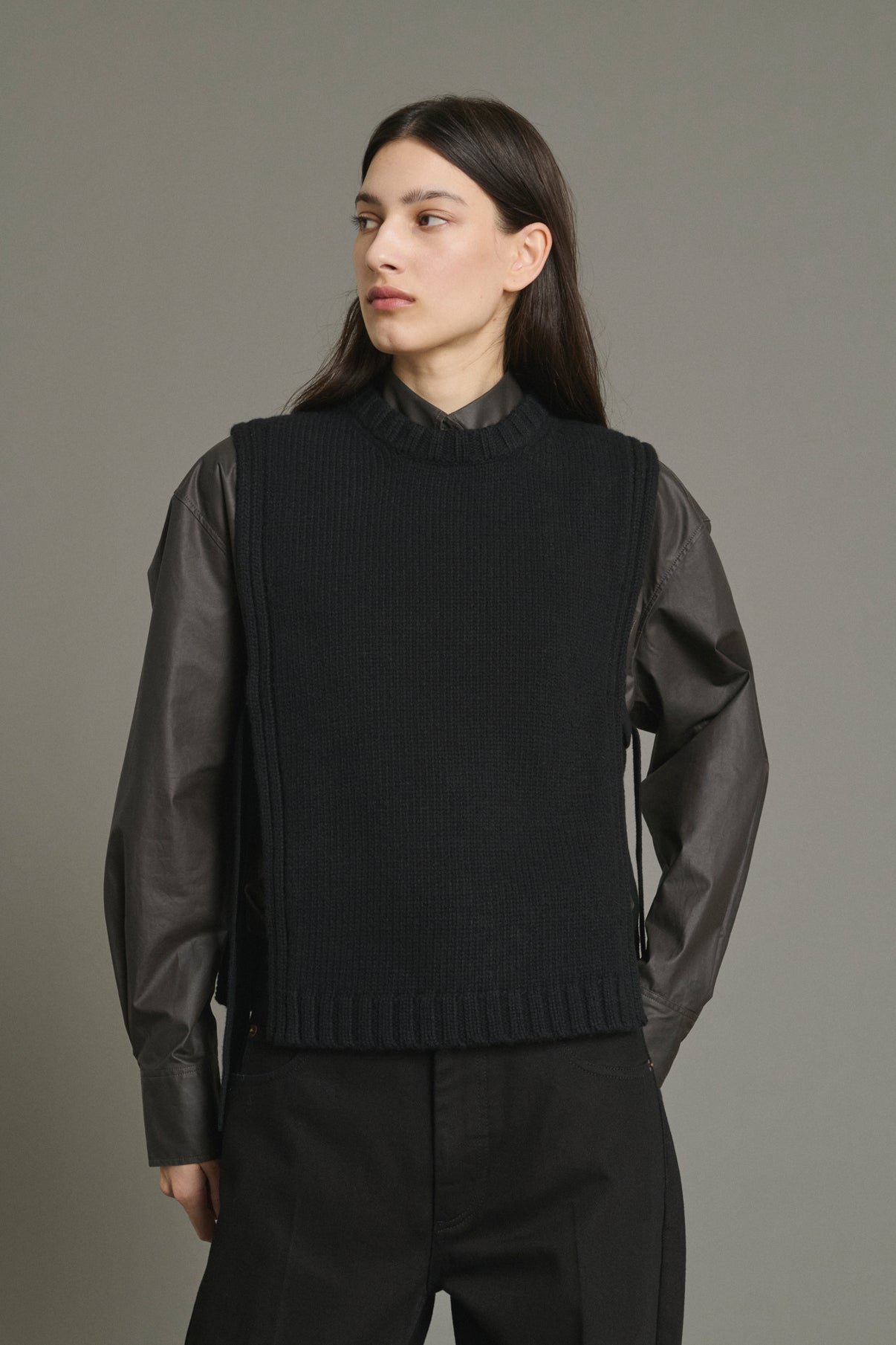 Pull Uzel - Noir - Laine - Femme vue 3