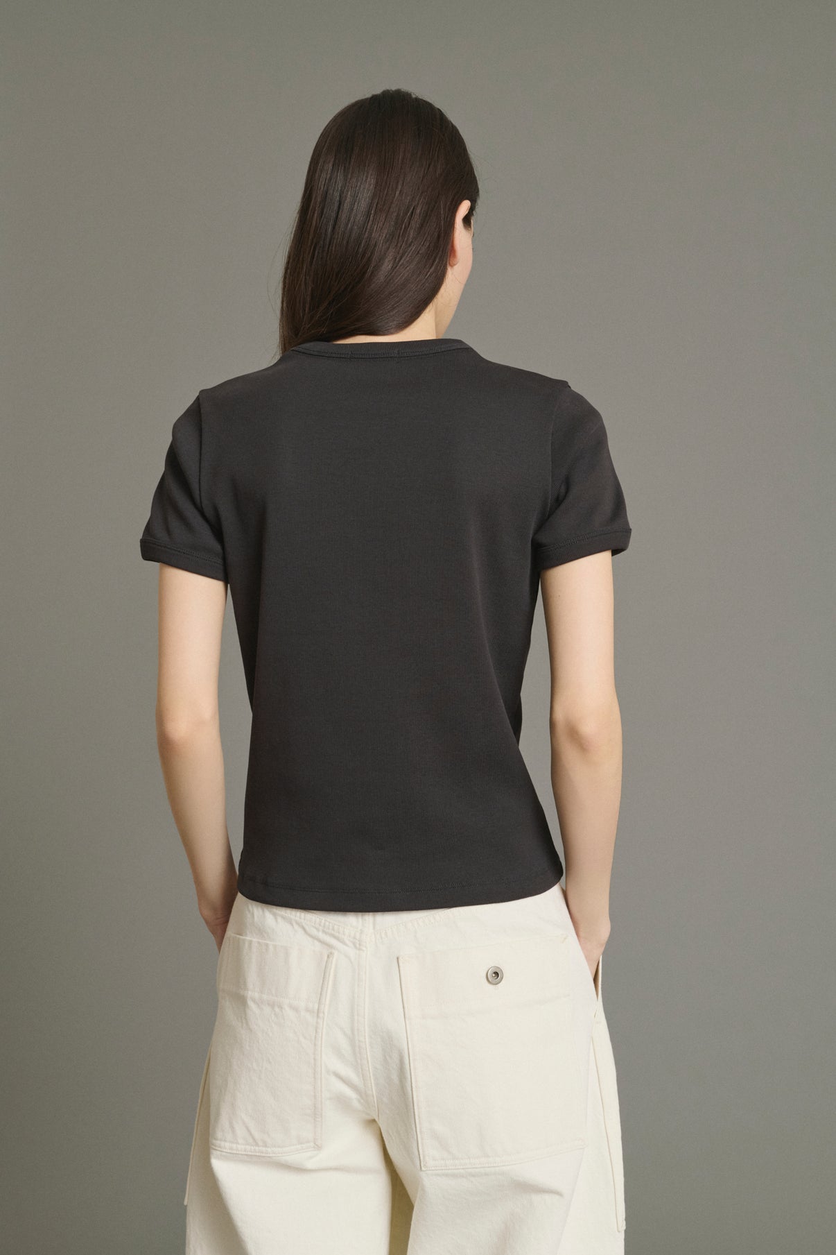 Tee-Shirt Aristide - Charbon - Coton - Femme vue 4