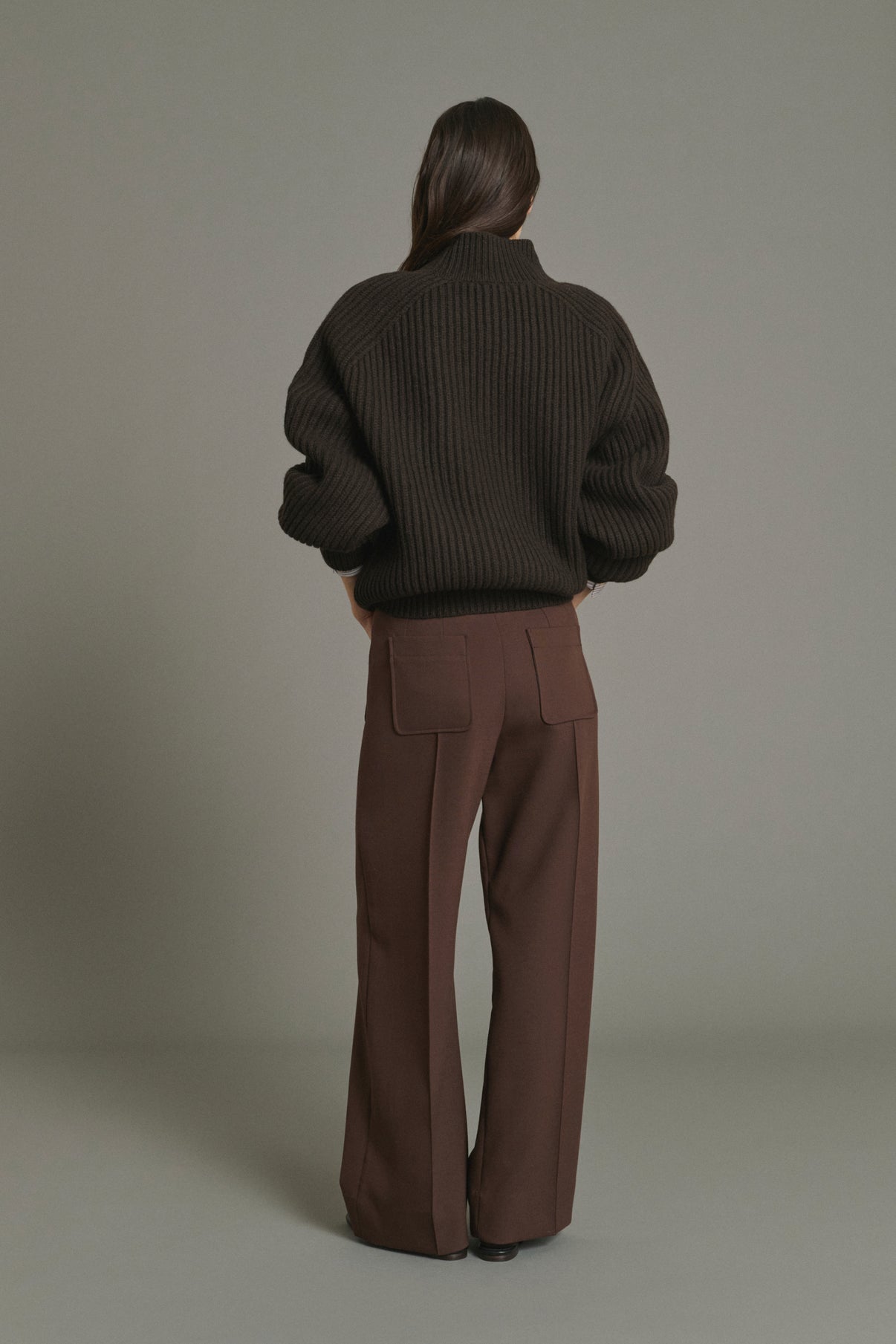 Pull Flamand - Chocolat - Laine Mérinos - Femme vue 3