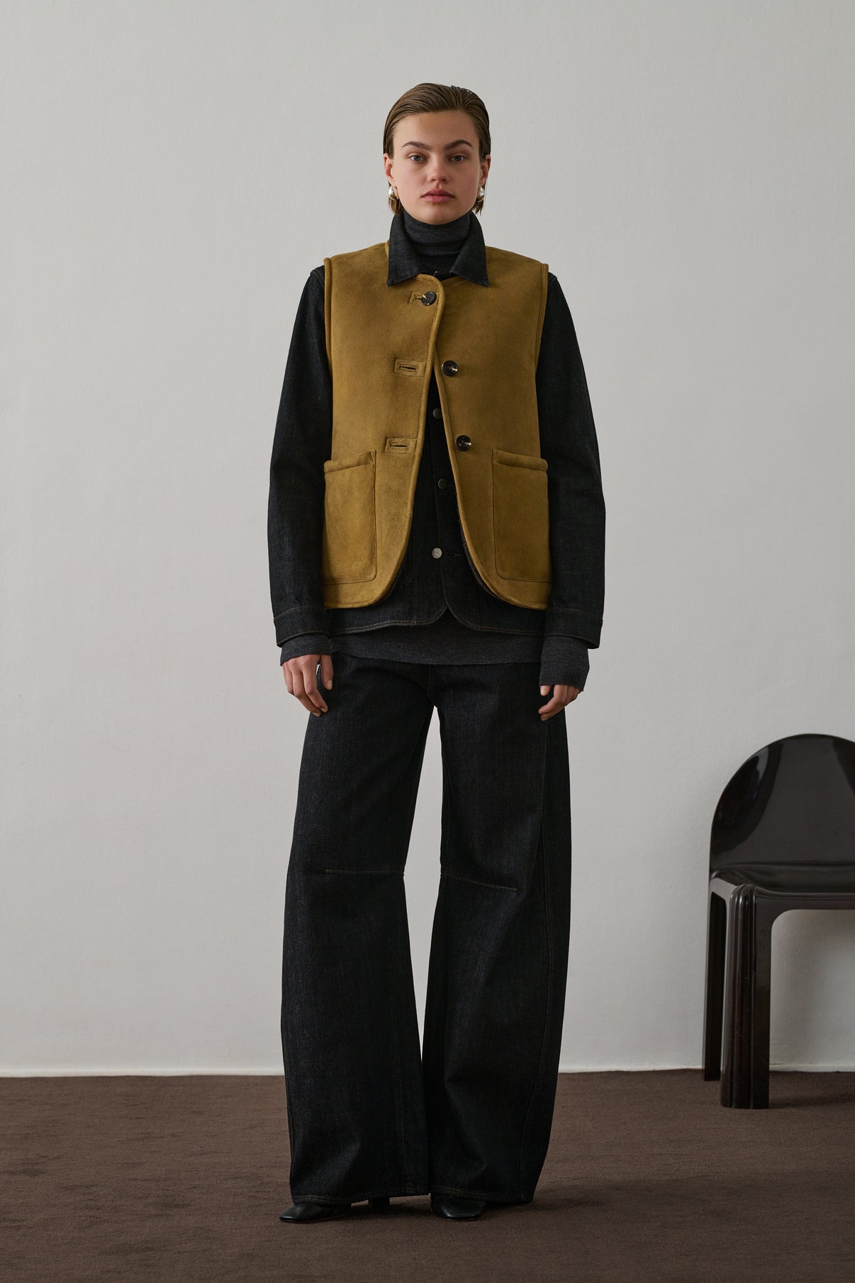 Blouson Duomo - Kaki Doré/Marron - Cuir - Femme vue 1