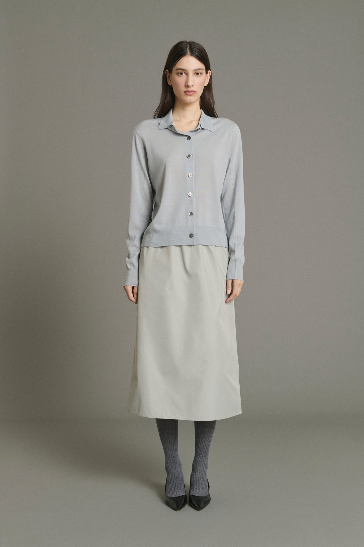 Cardigan Hailey - Bleu Pâle - Laine Mérinos - Femme vue 1