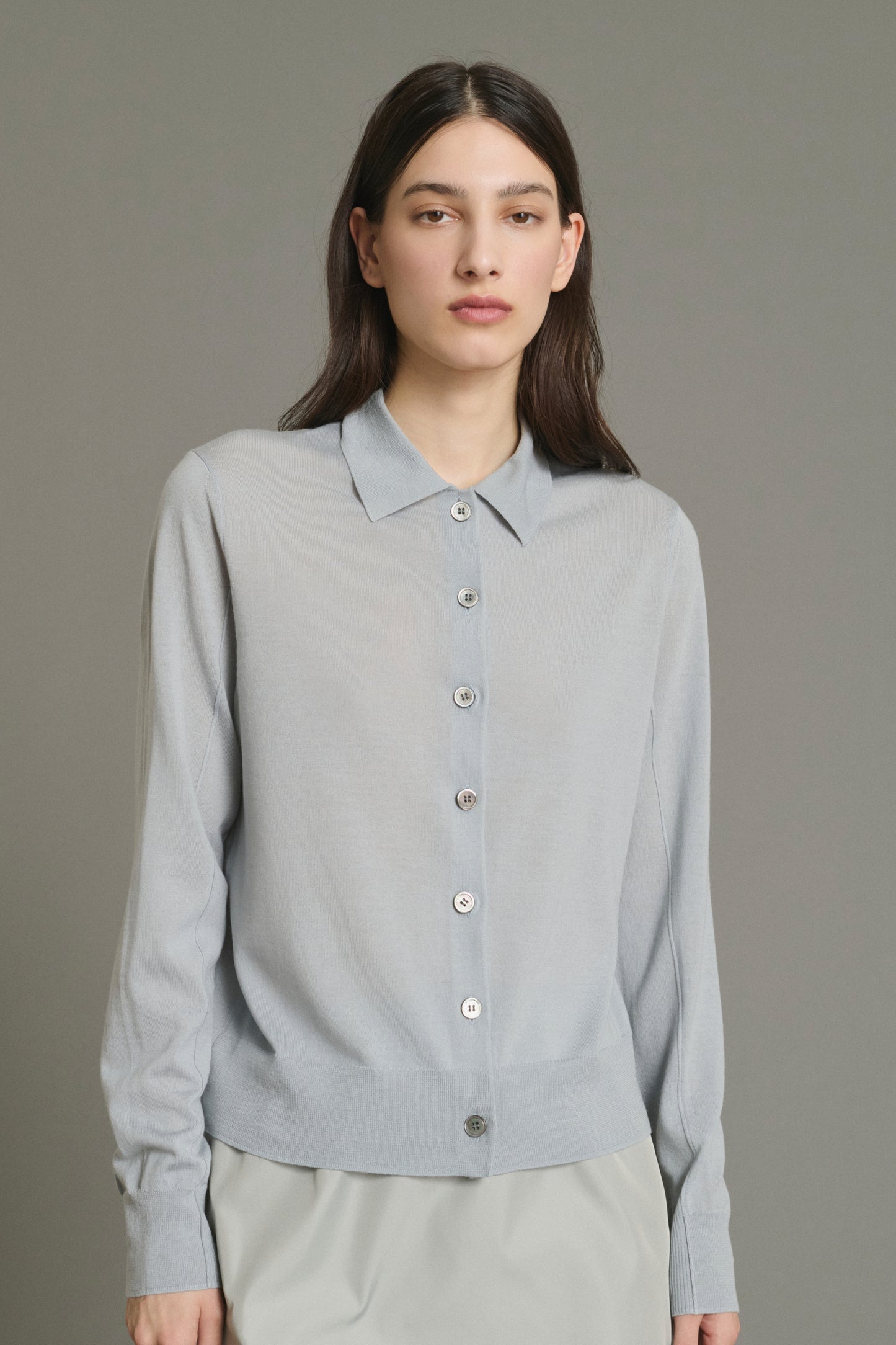 Cardigan Hailey - Bleu Pâle - Laine Mérinos - Femme