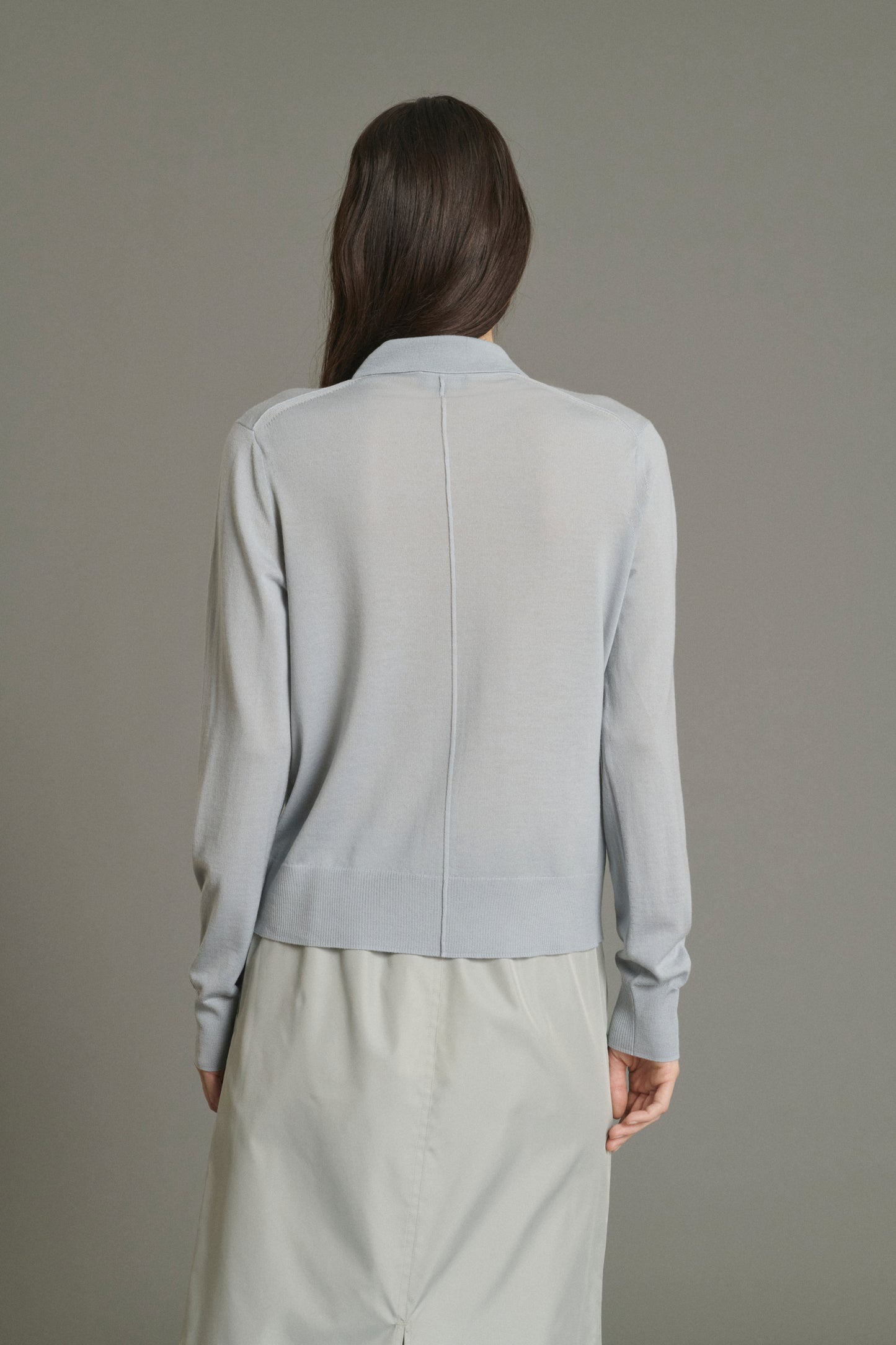 Cardigan Hailey - Bleu Pâle - Laine Mérinos - Femme
