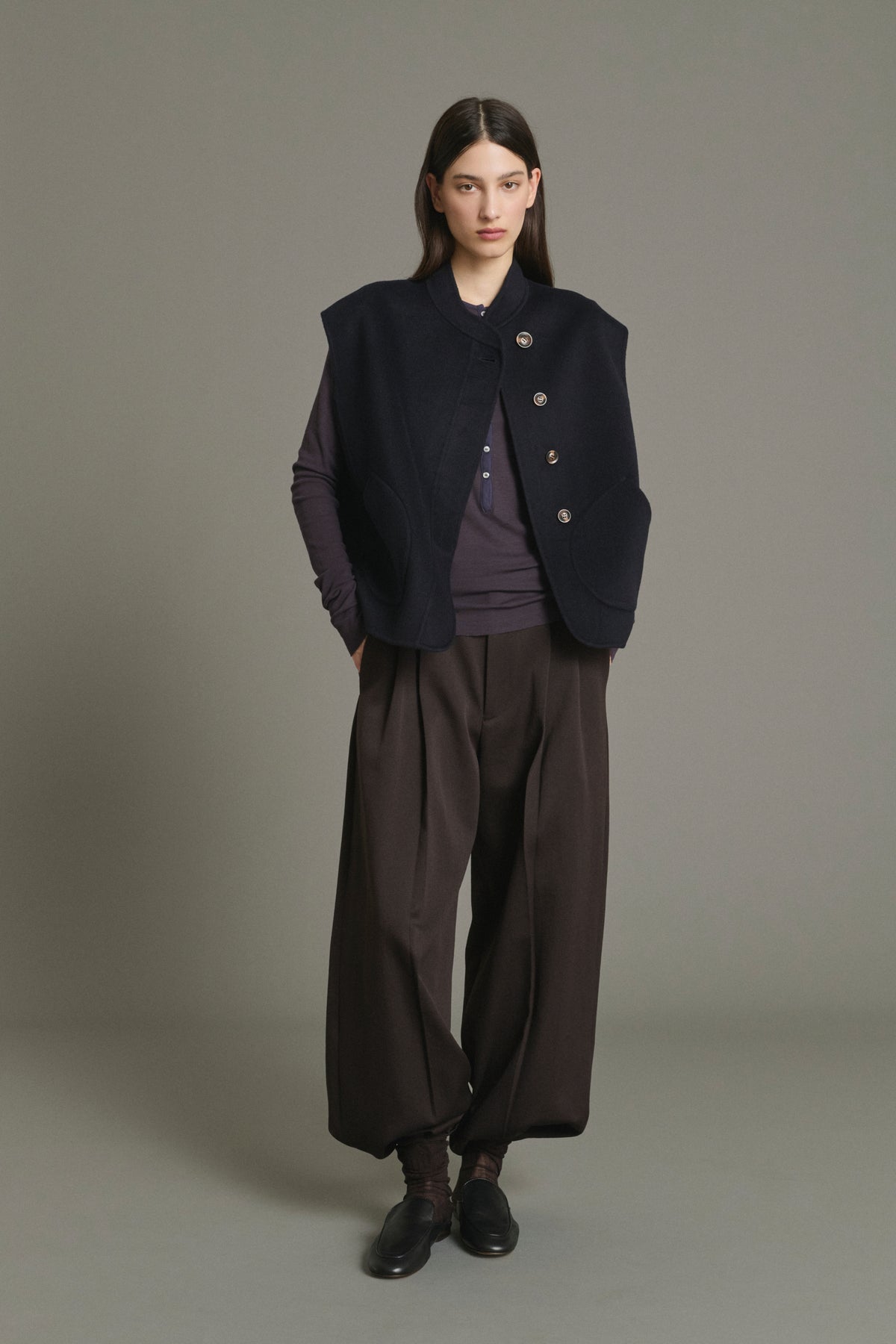 Blouson Adeline - Deep Navy Laine Femme - Soeur vue 5