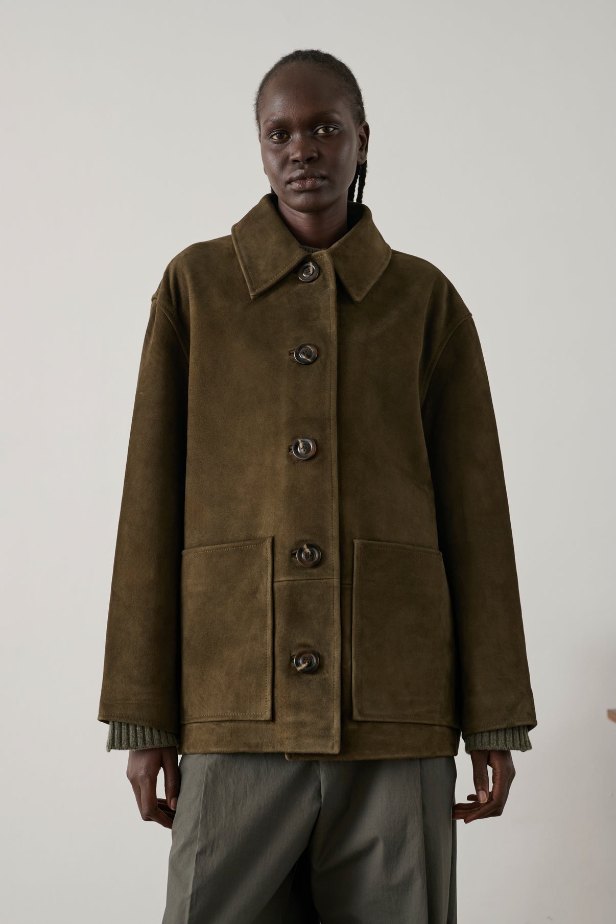 Veste Vincenzo - Kaki Foncé - Cuir - Femme vue 2