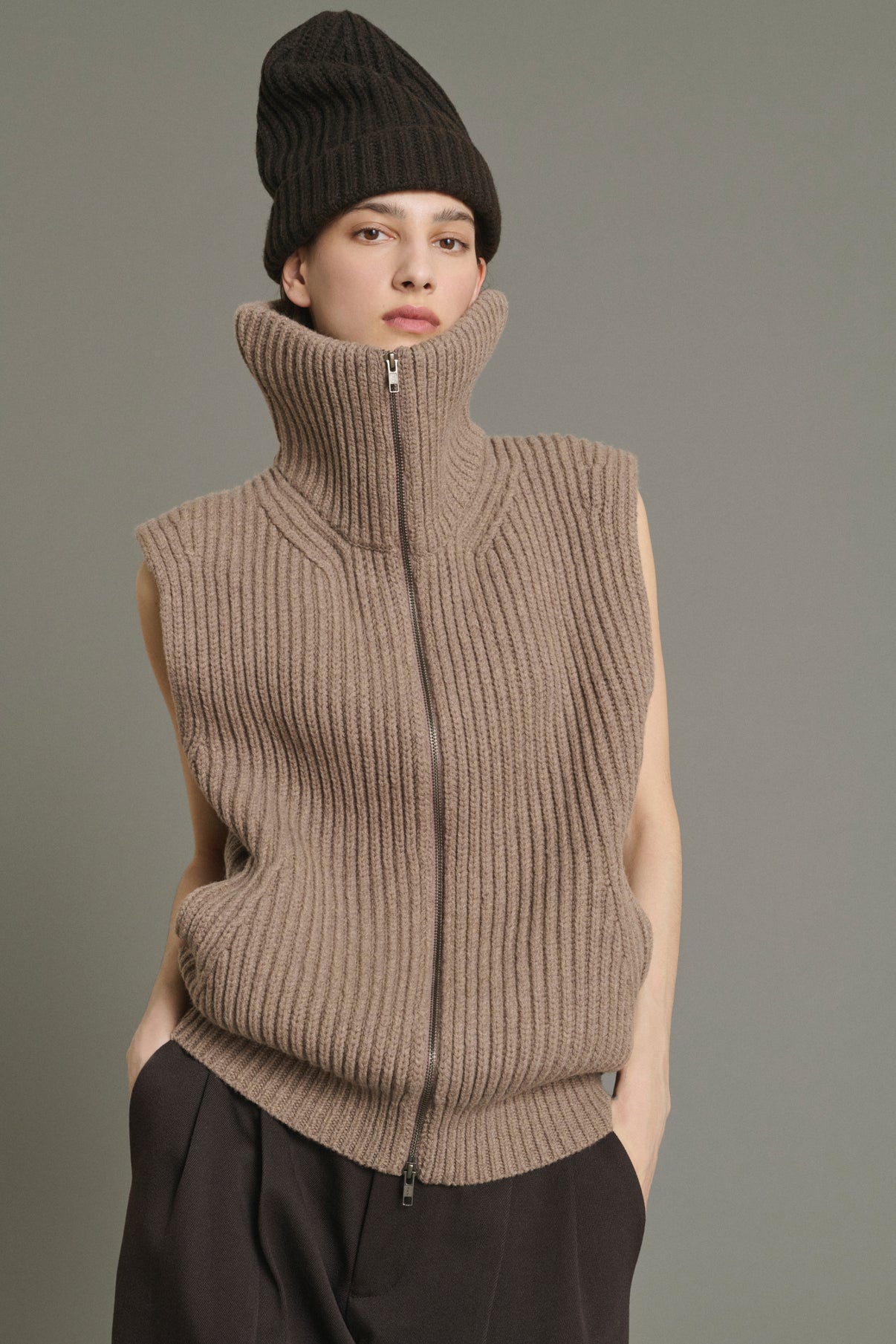 Veste Kristen - Beige Chiné - Laine Mérinos - Femme vue 1