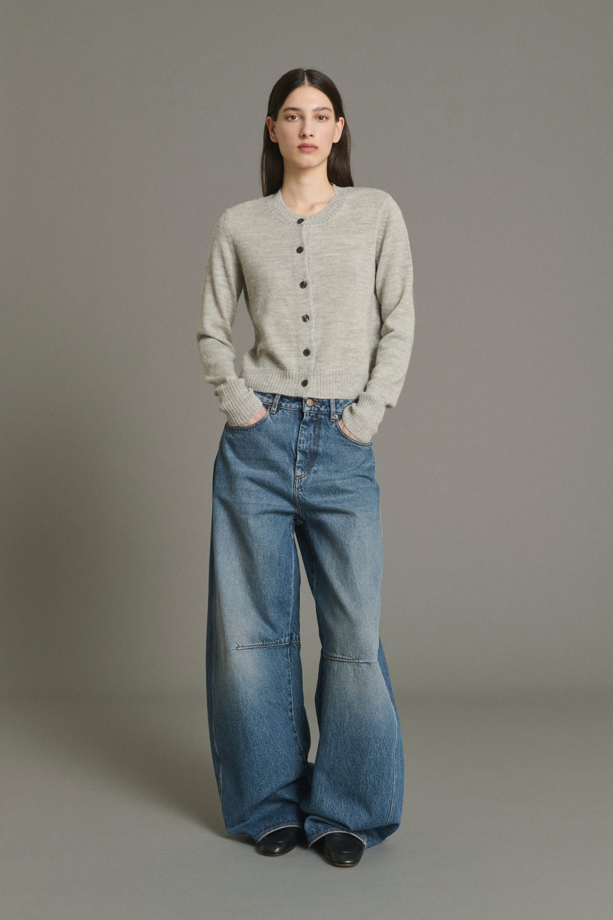 Cardigan Griffith - Gris Clair Chiné - Laine - Femme vue 1