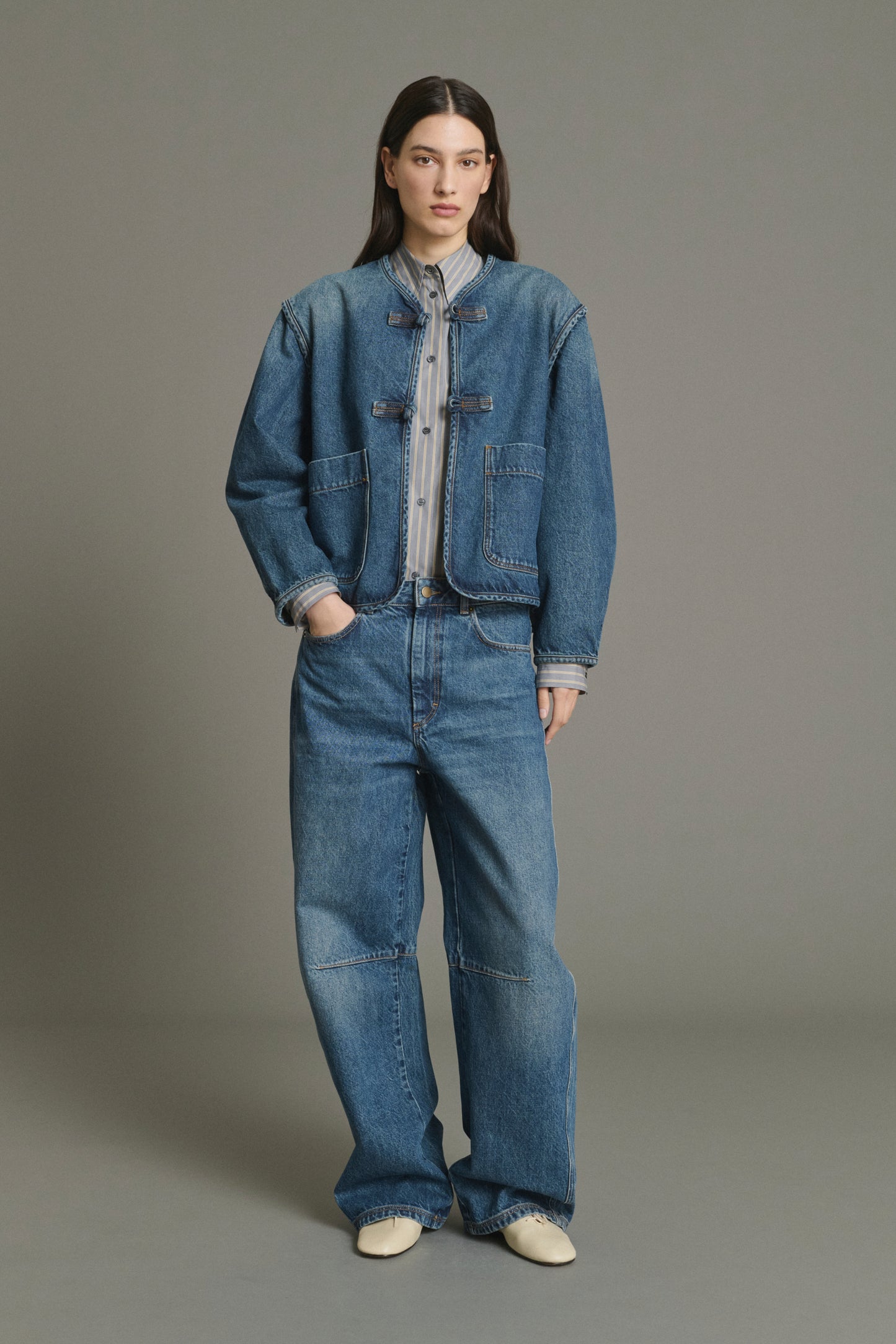 Veste Agatha - Bleu Denim Coton Femme - Soeur