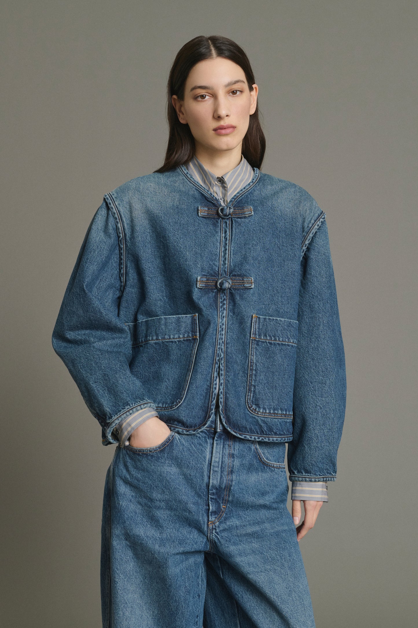 Veste Agatha - Bleu Denim Coton Femme - Soeur
