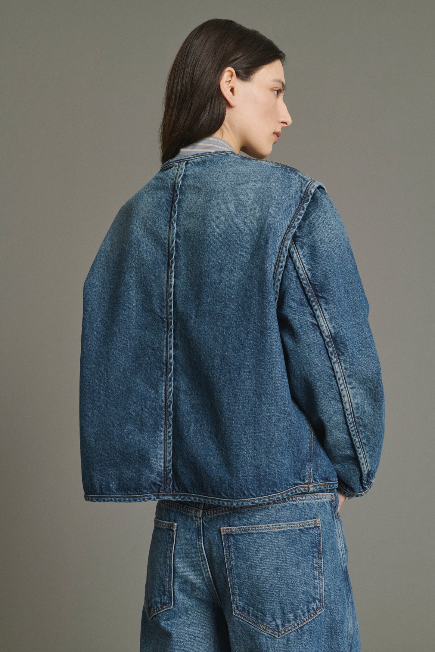 Veste Agatha - Bleu Denim Coton Femme - Soeur