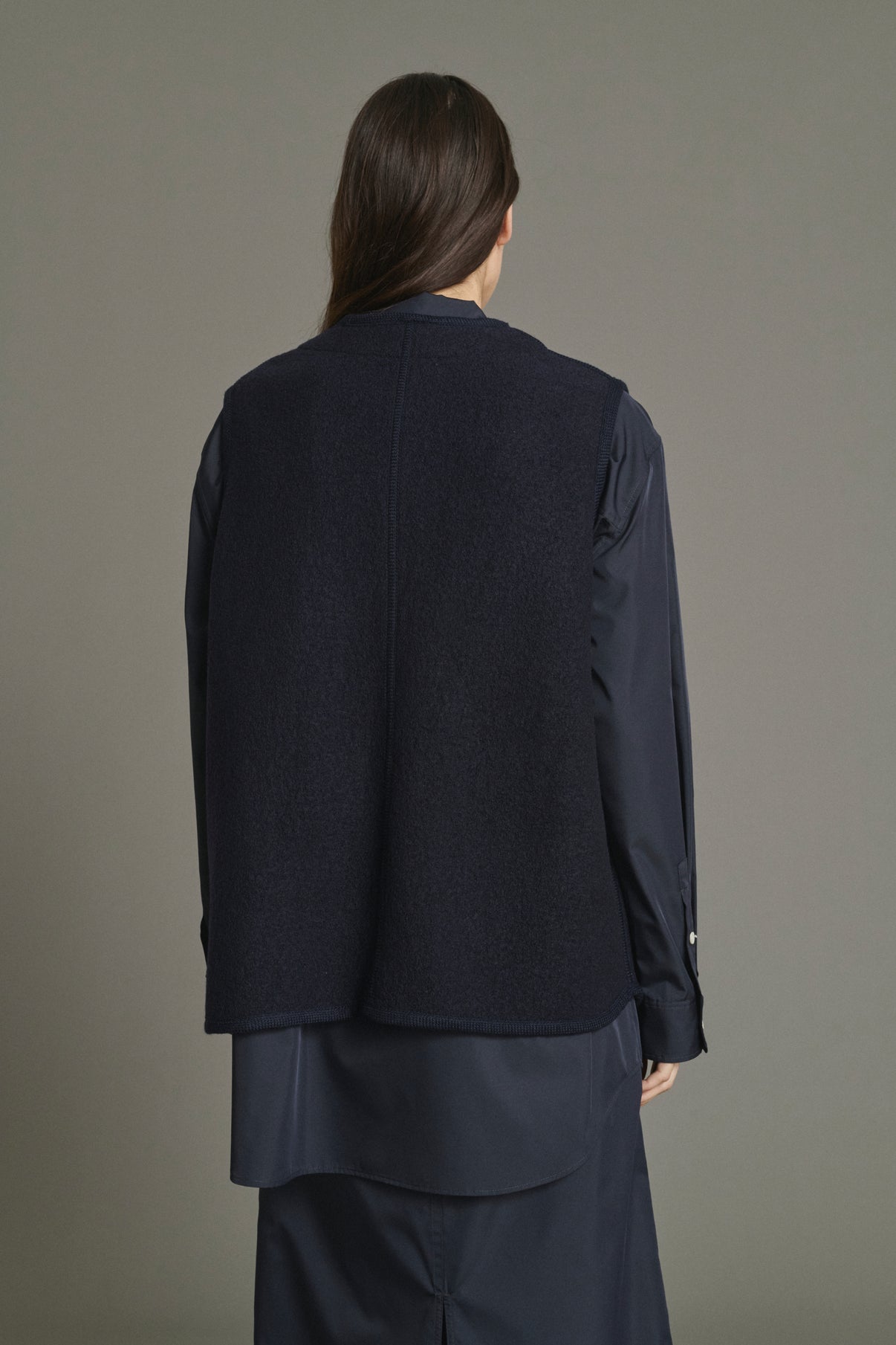Veste Chicago - Navy Laine Bouillie Femme - Soeur vue 4