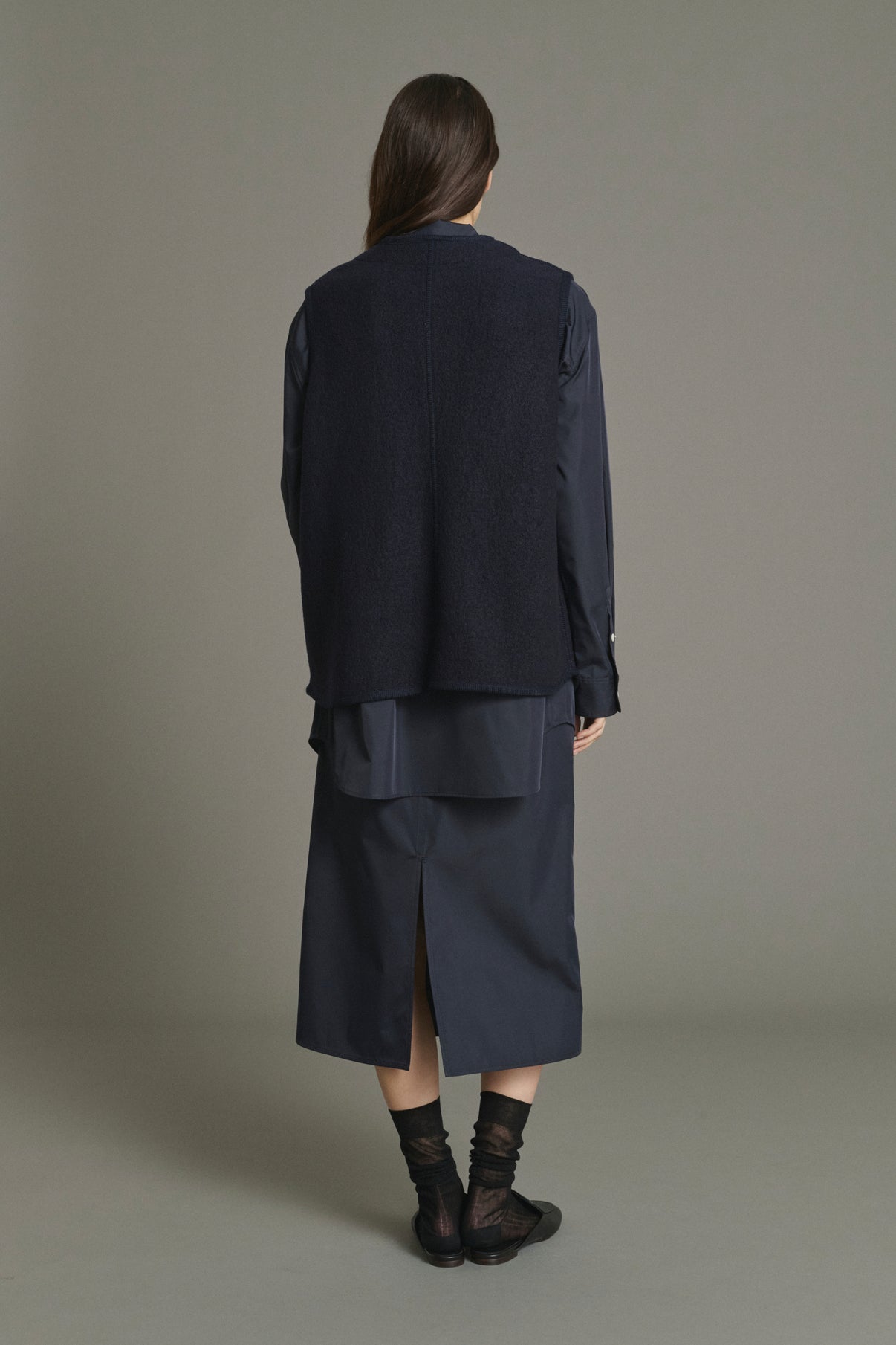 Veste Chicago - Navy Laine Bouillie Femme - Soeur vue 2