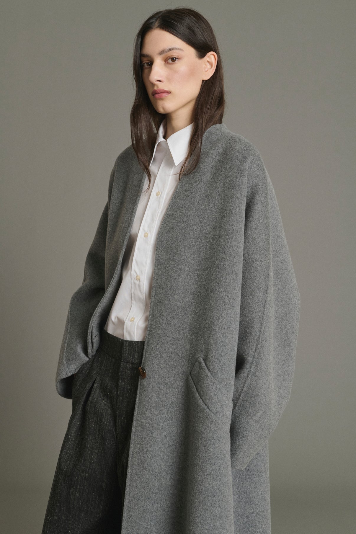 Manteau Harrow - Gris Clair - Laine - Femme vue 3