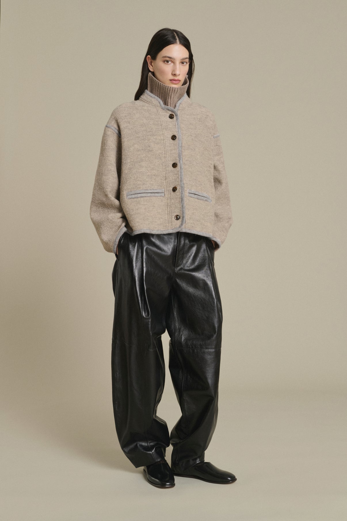 Veste Olympe - Beige/Gris - Laine - Femme vue 1