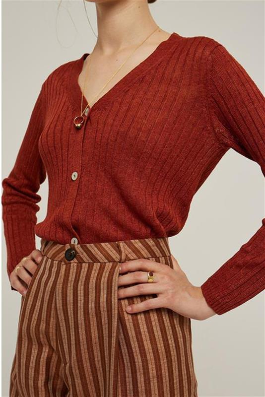 CARDIGAN FIBRE BEIGE CHINÉ vue 2