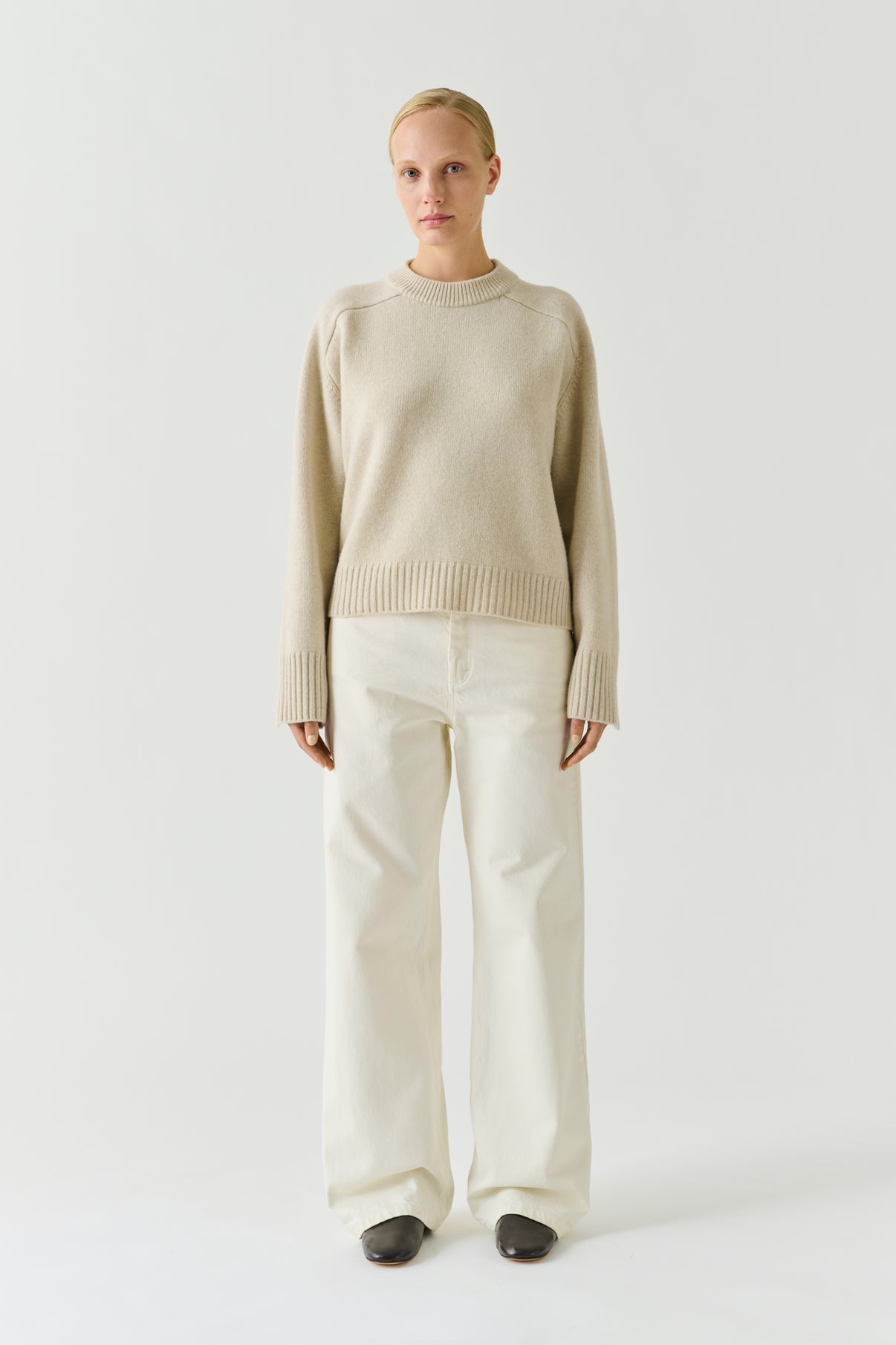 Pull Will - Écru Chiné - Laine Mérinos - Femme vue 2