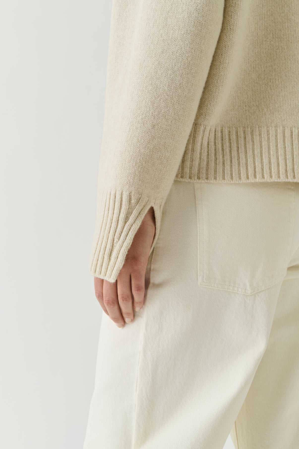 Pull Will - Écru Chiné - Laine Mérinos - Femme vue 4