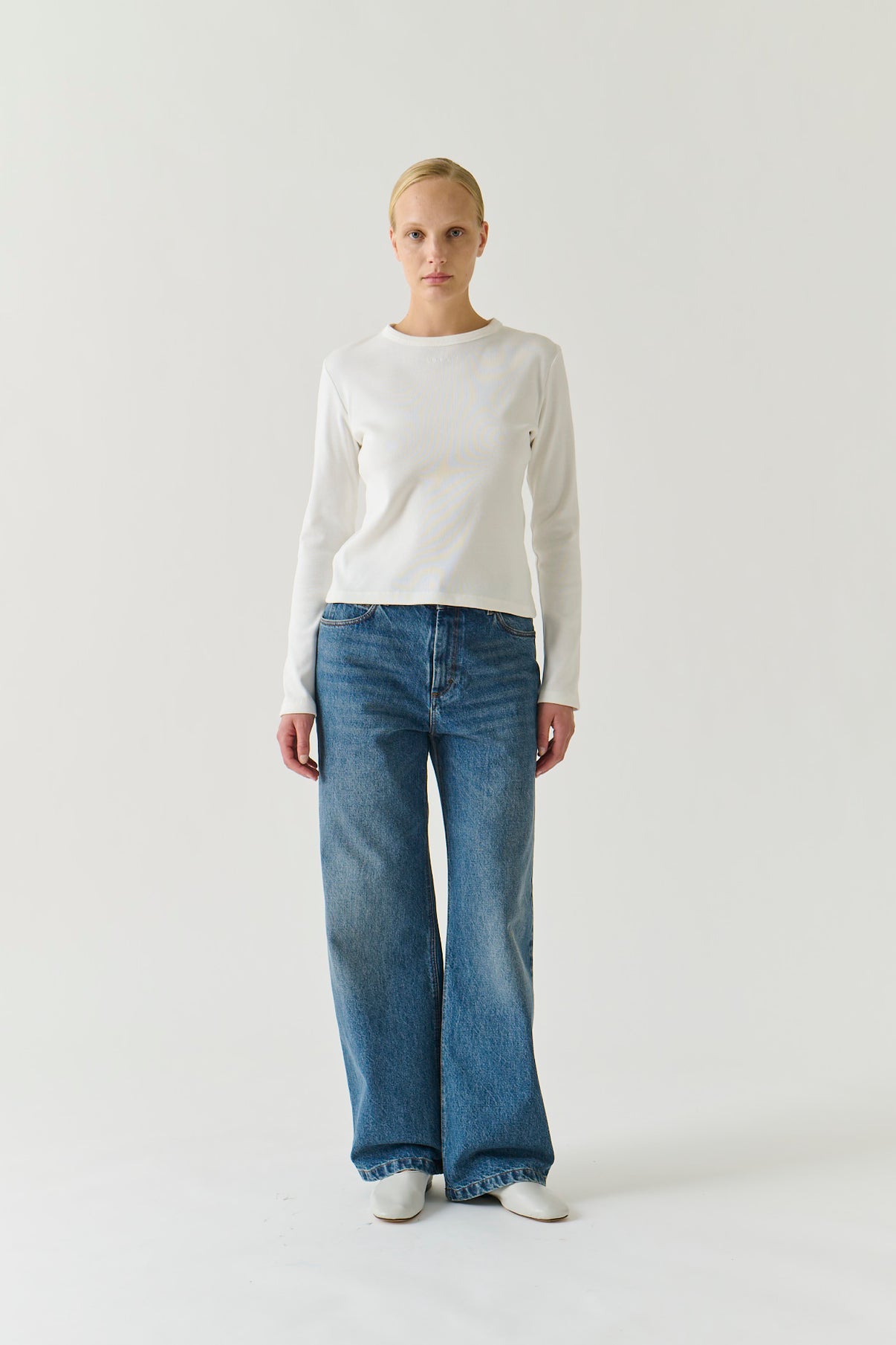 T-Shirt Flavie - Blanc Coton Bio Manches Longues - Soeur vue 1