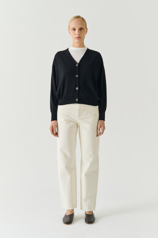 Cardigan Idem - Noir - Laine Mérinos - Femme