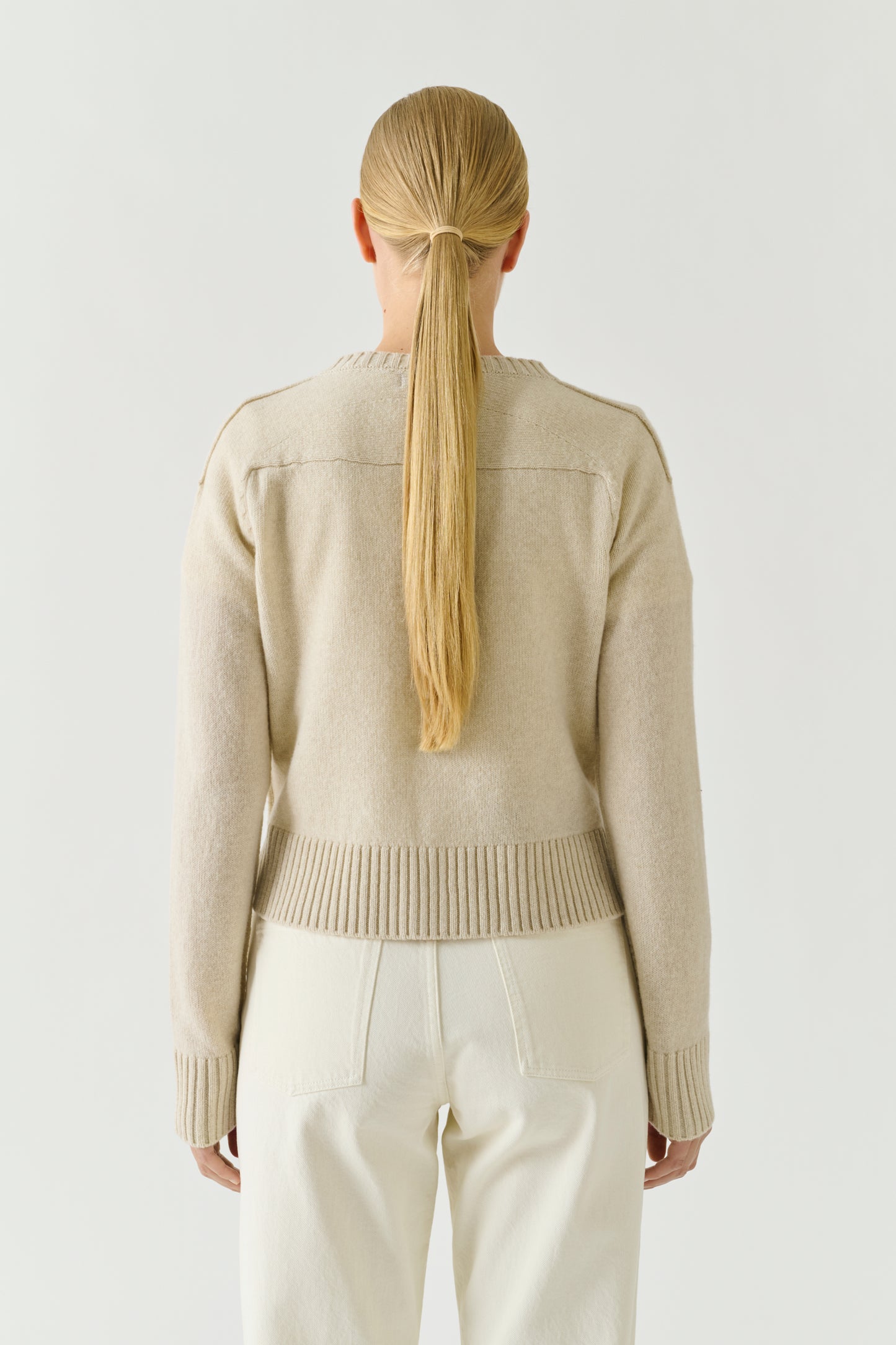 Cardigan Virginia - Écru Chiné - Laine Mérinos - Femme