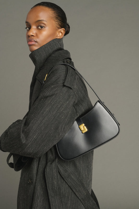Sac Bonnie - Noir Cuir Box Boucle S - Soeur