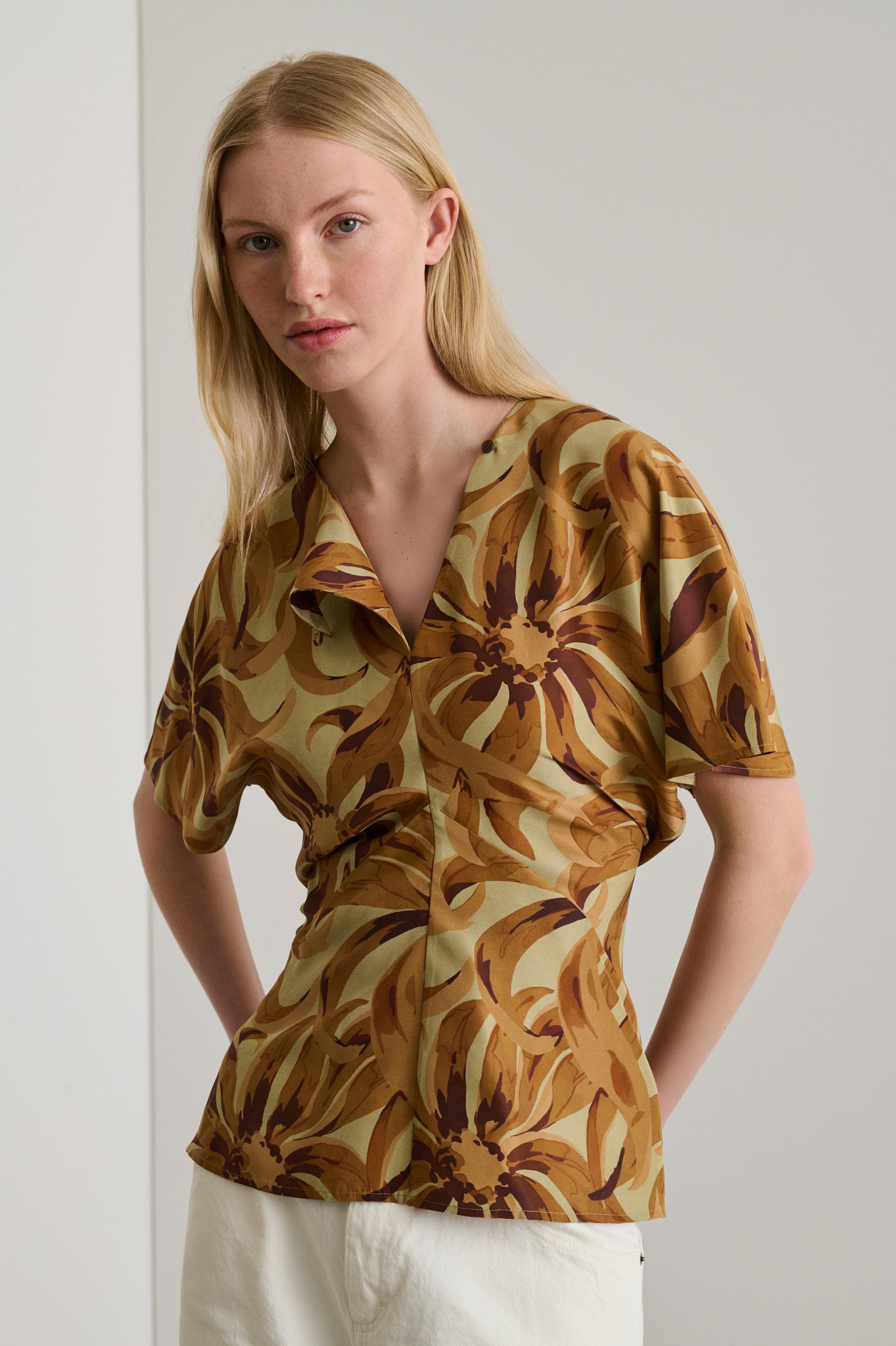 Blouse Embrun - Orange/Argile - Soie - Femme