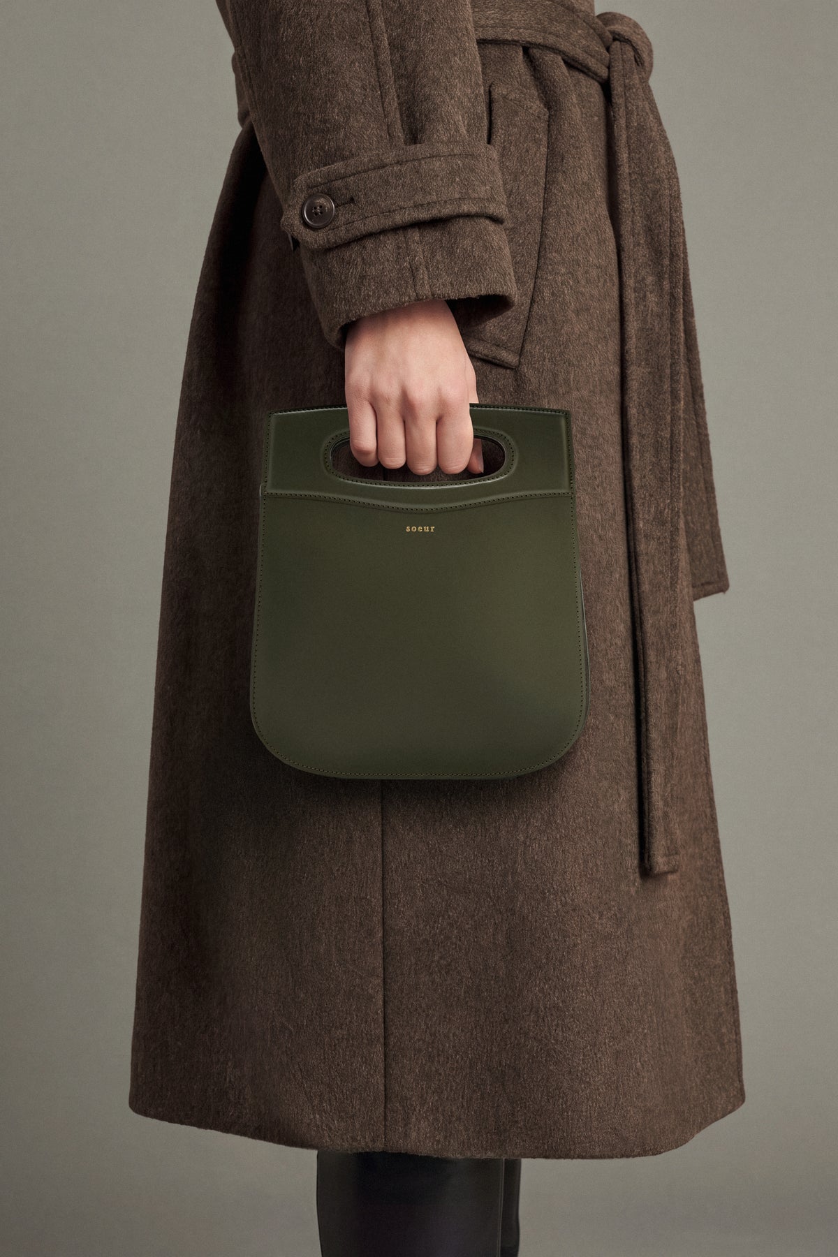 Sac Cheri - Vert Militaire Cuir Iconique - Soeur vue 2
