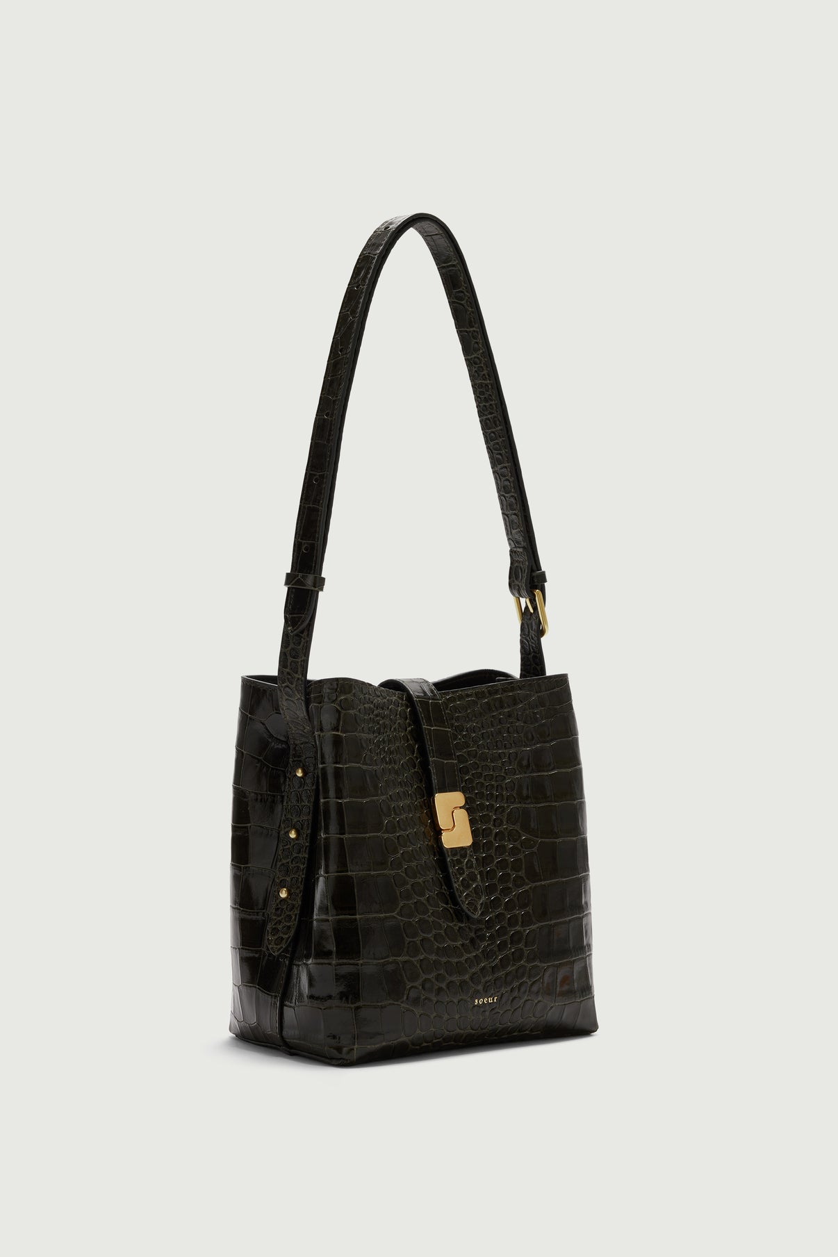 Sac Bello Mini - Vert Olive - Cuir - Femme vue 4