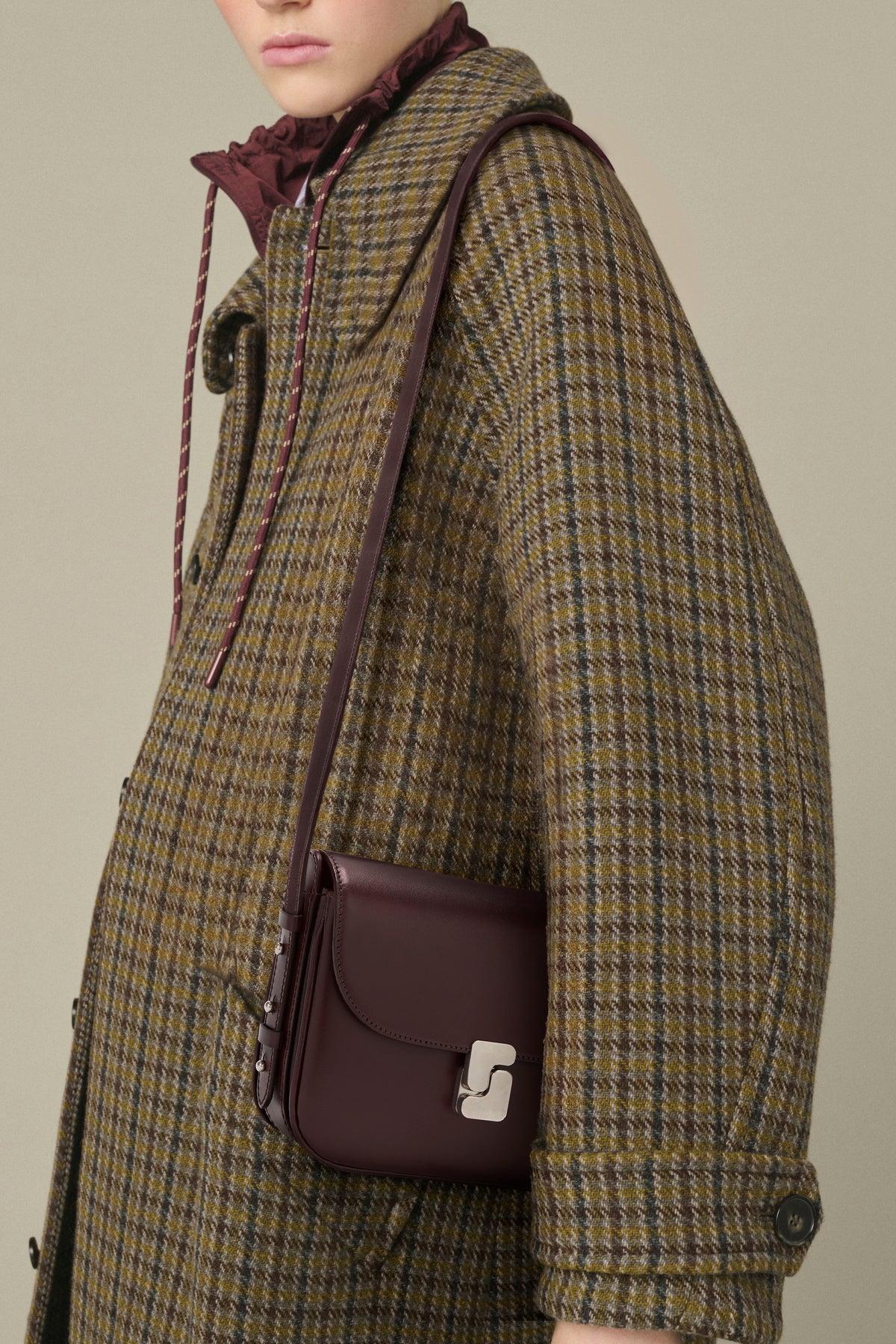 Sac Bellissima Mini - Bordeaux Cuir Box - Soeur vue 2